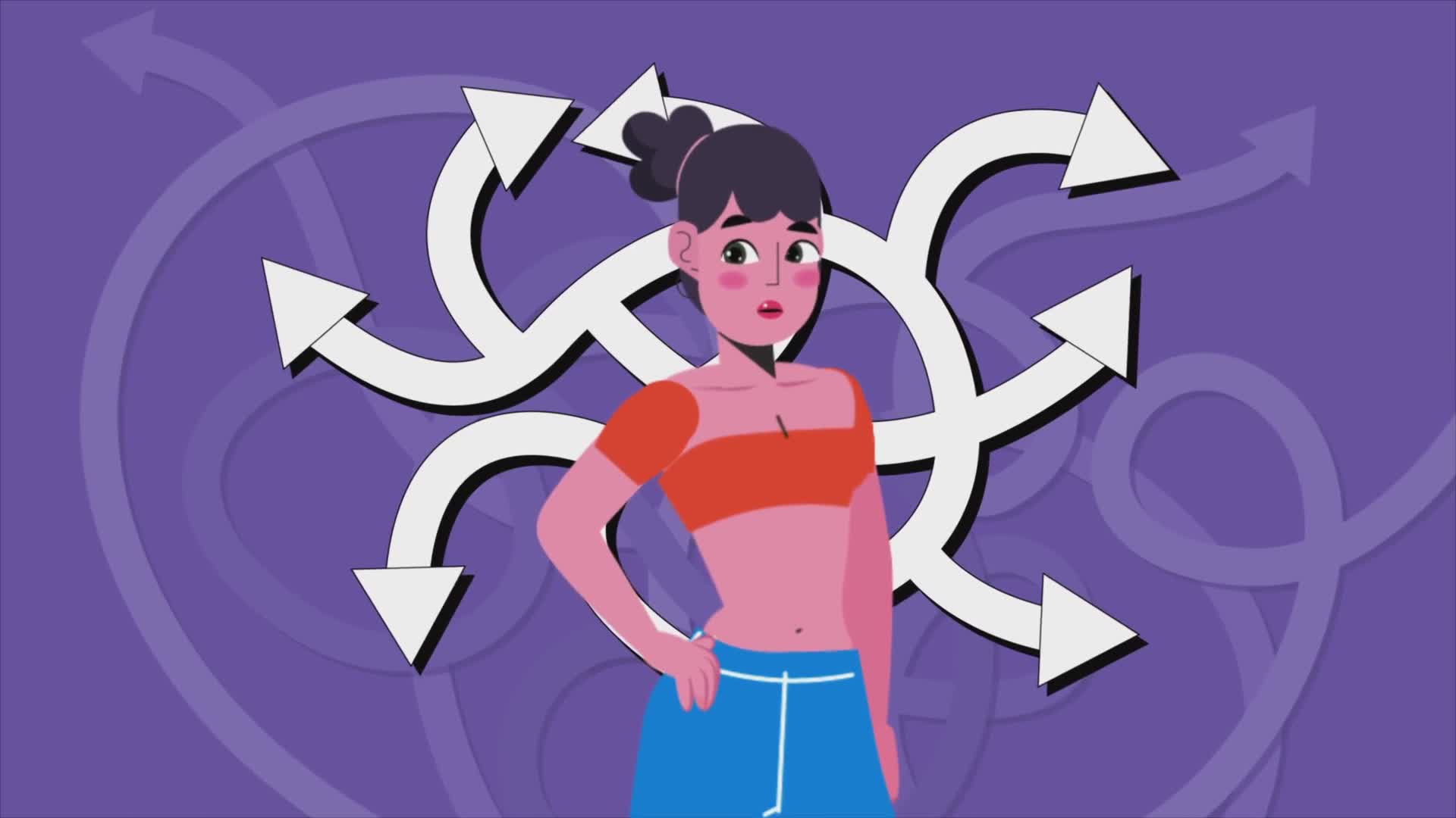 Confused Woman Choosing Between Options