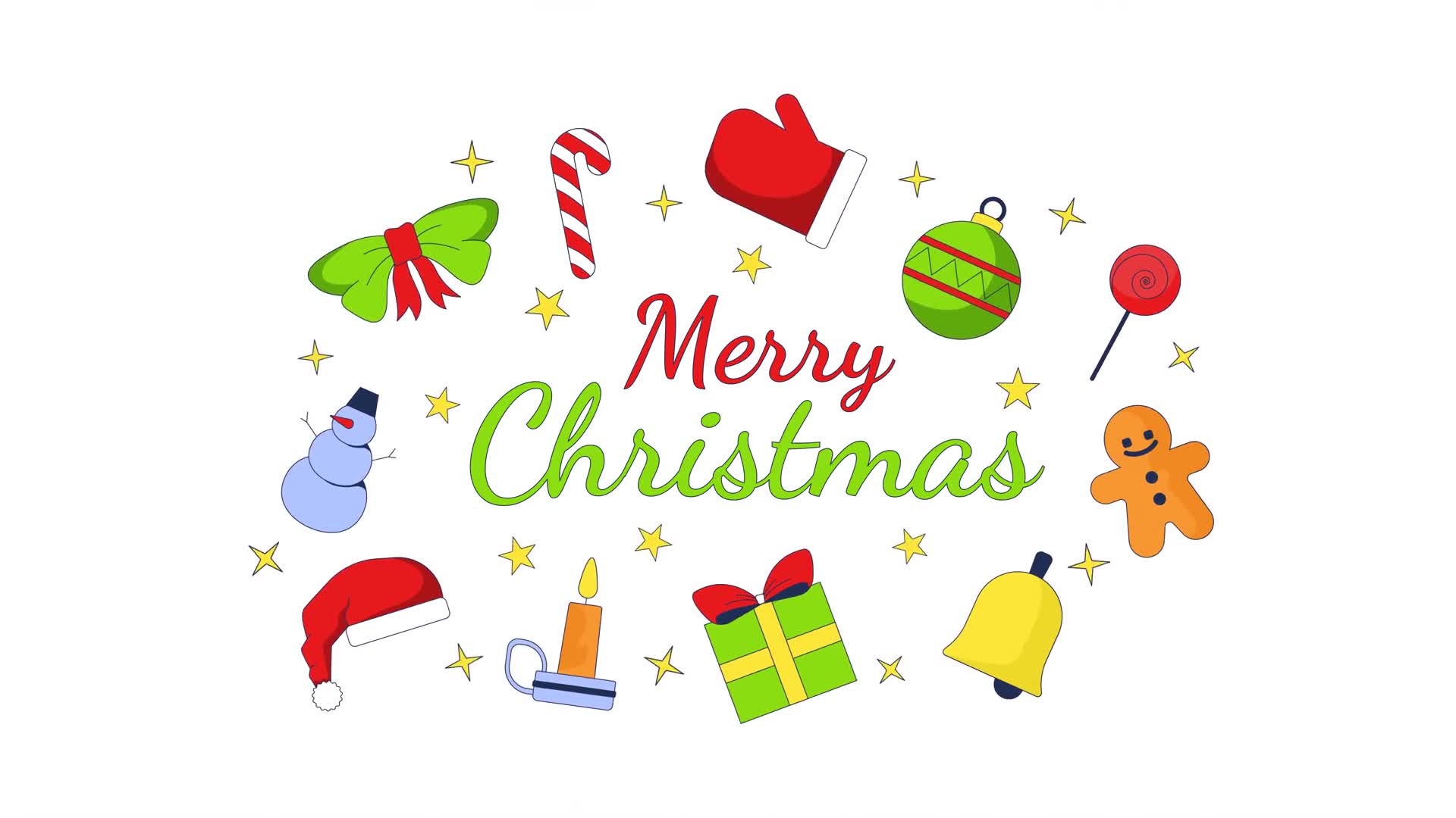 Congratulations Merry Christmas 2D Animation