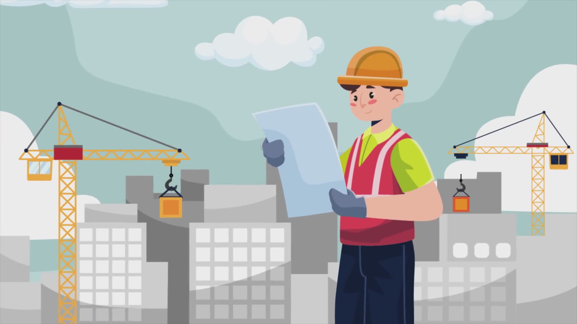 Construction Engineer Working On A Building Project Site