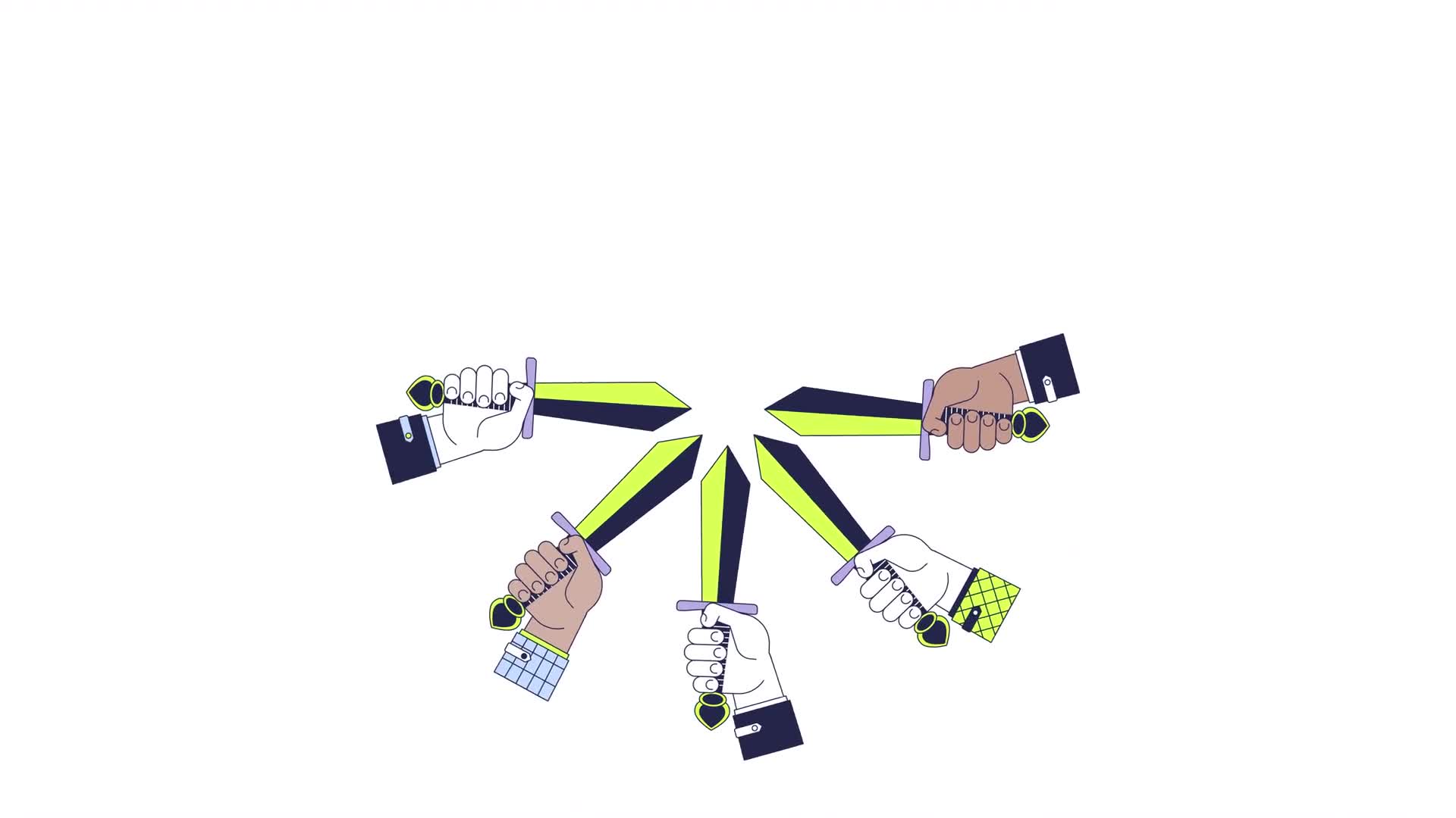 Corporate Teamwork Line 2D Animation