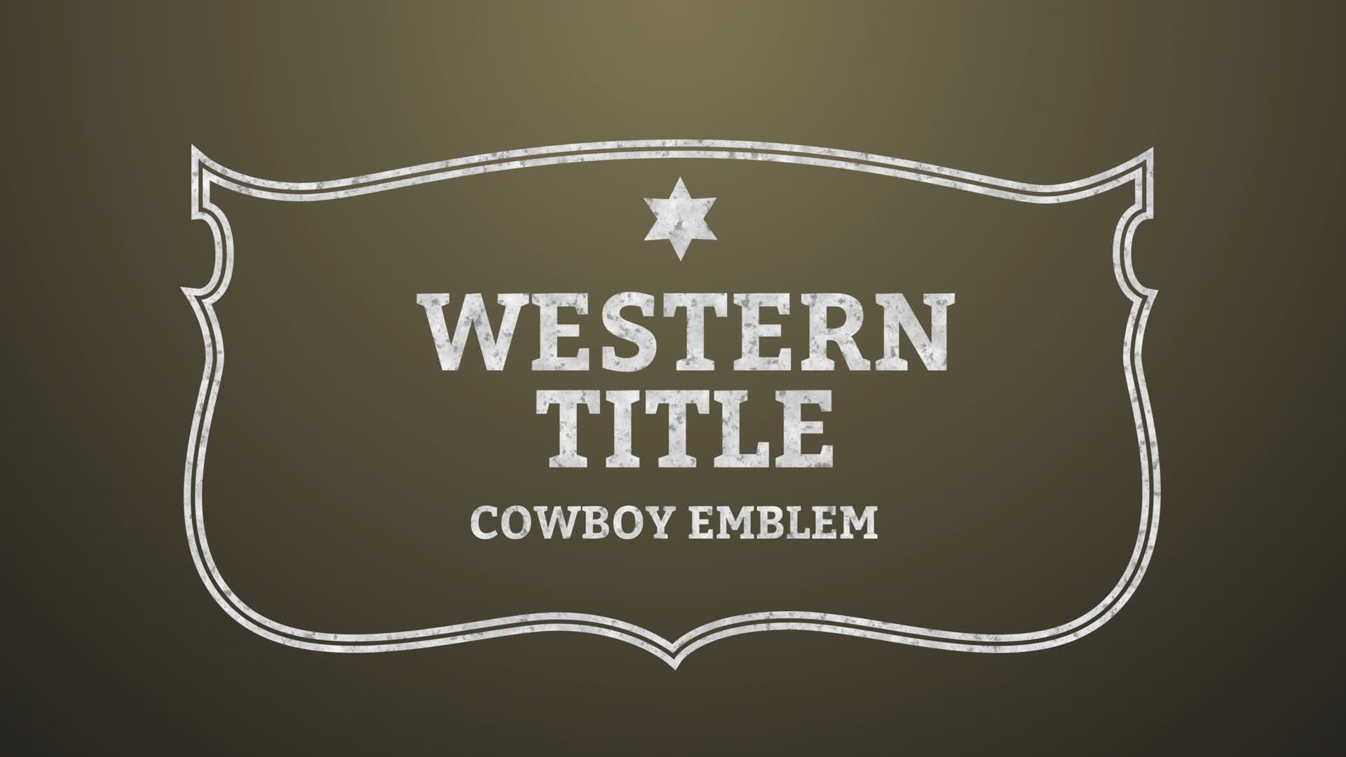 Cowboy Sign Title Intro Emblem Wild West
