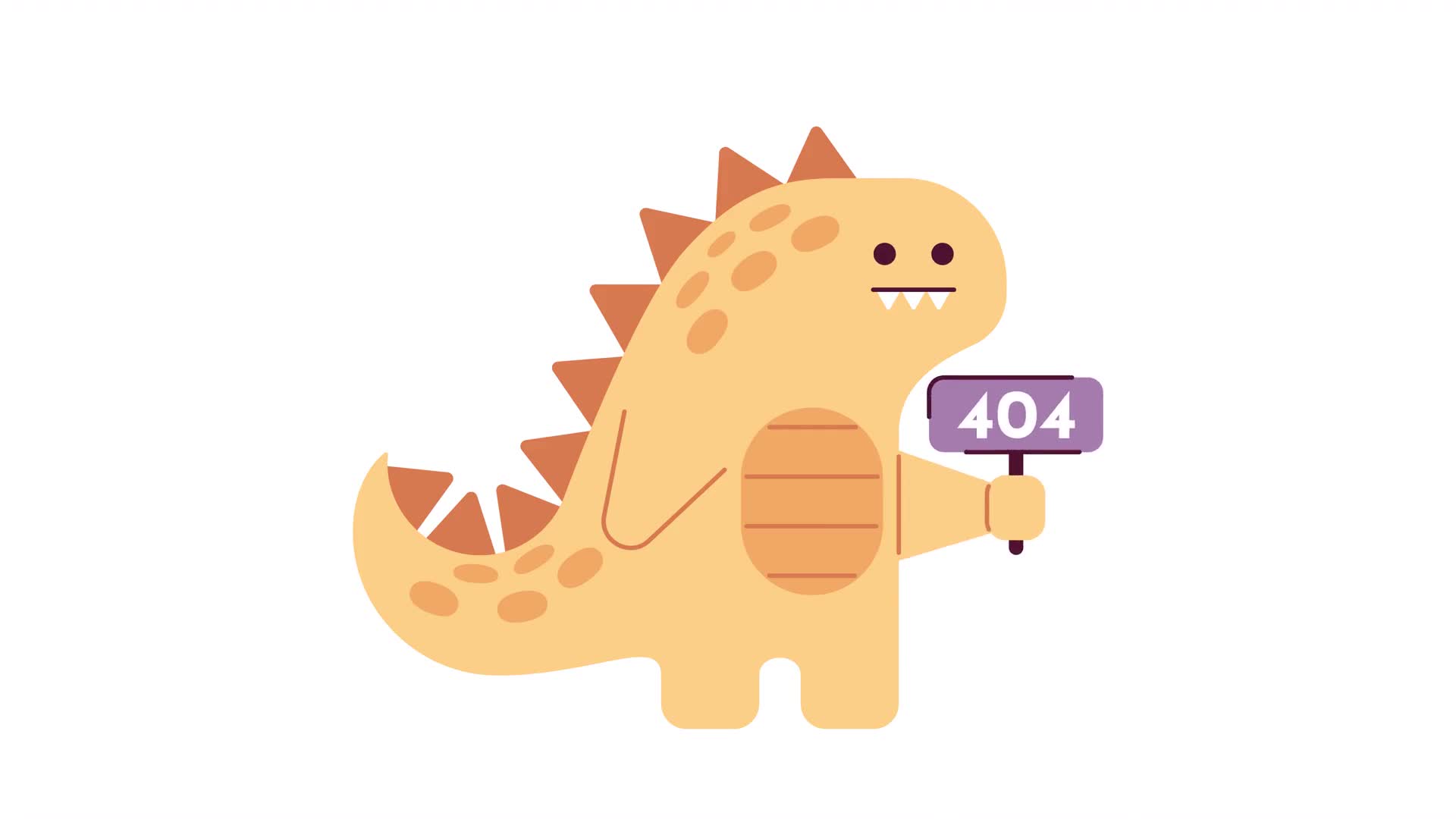 Cute Dinosaur Holding 404 Error