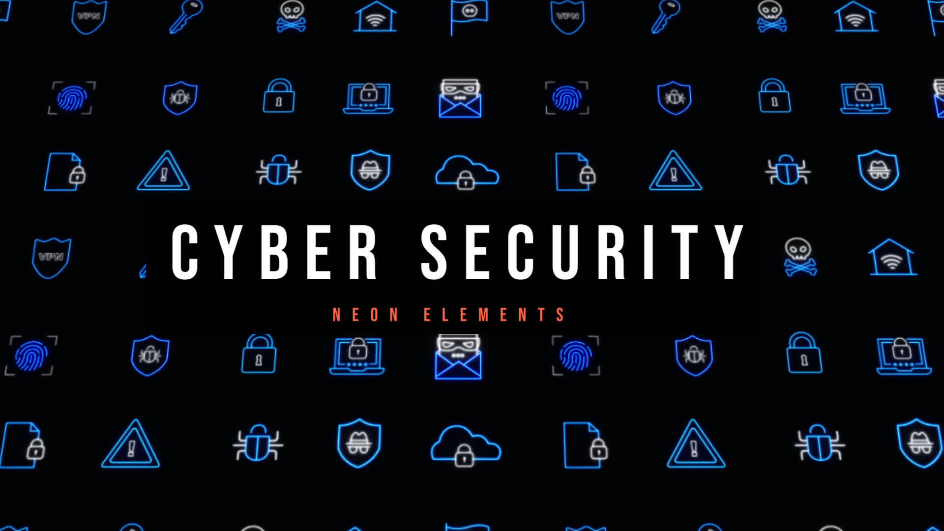 Cyber Security Neon Icons