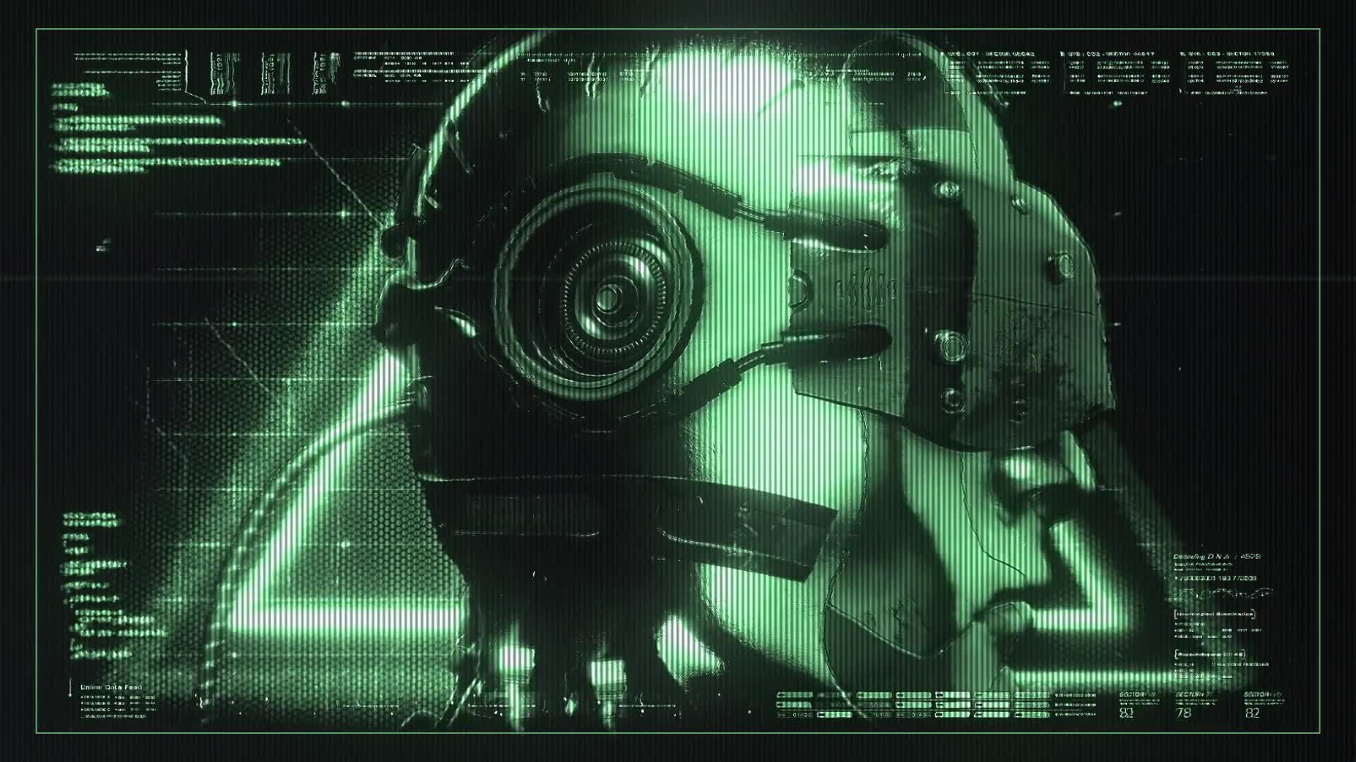 Cyberpunk Helmet Digital Data Screen
