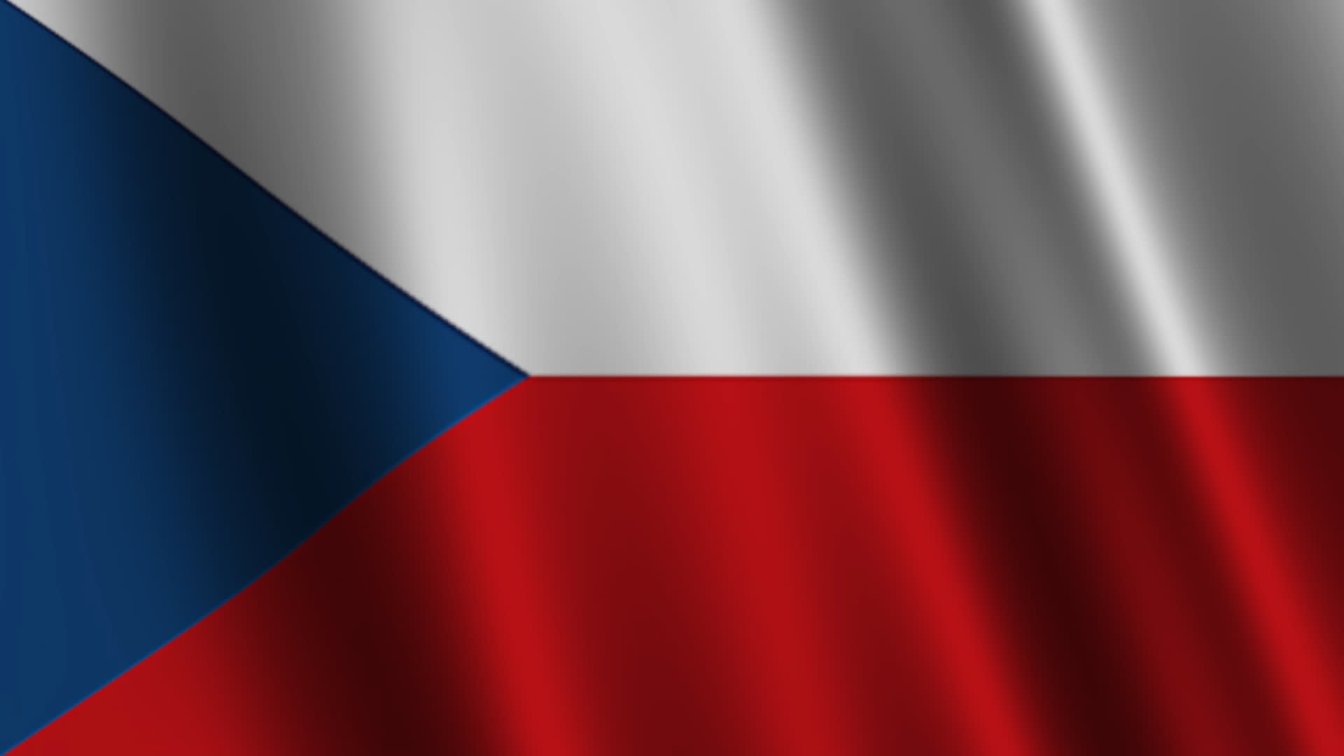 Czech National Flag Waving Background