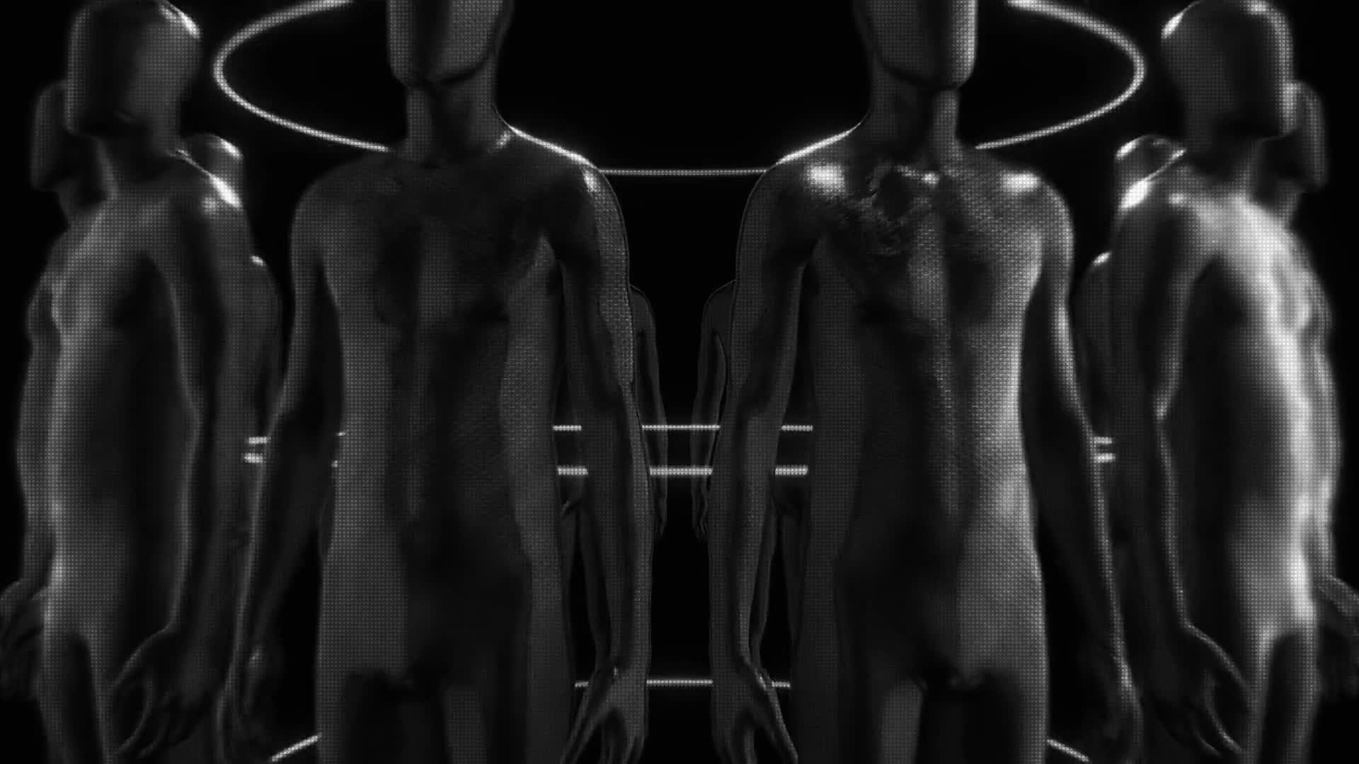 Dark Film Noir Humanoid Statues Zoom