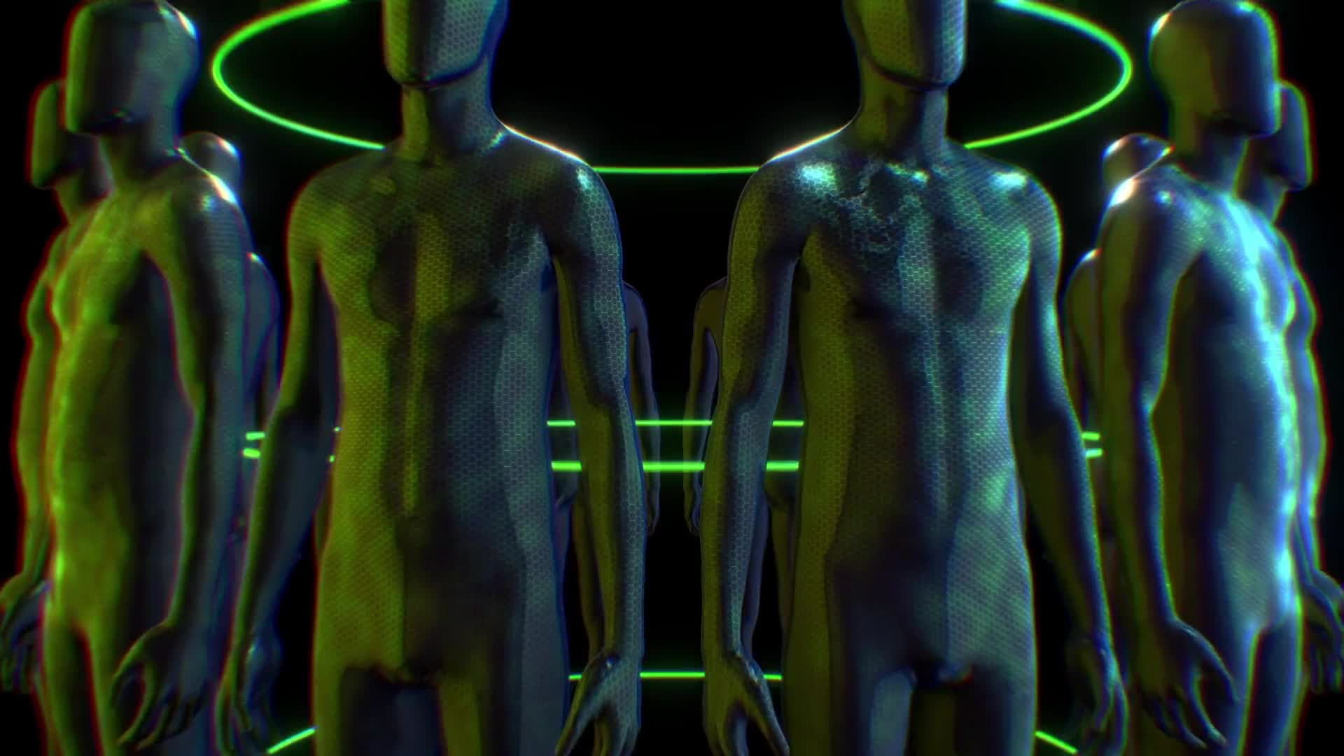 Dark Humanoid Statues Zoom