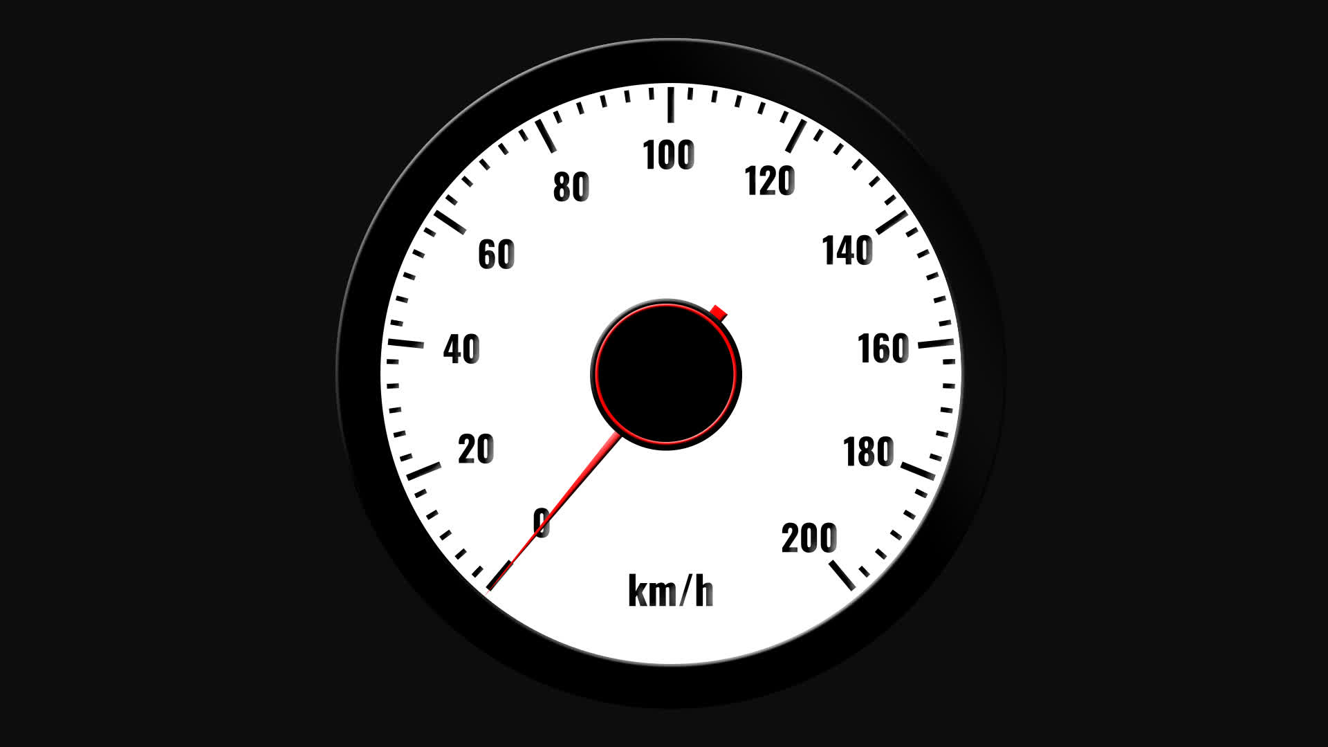 Dash White Circular Speedometer Gauge