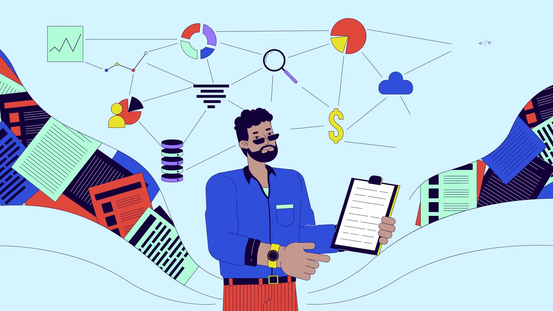 Data Analyst Skills Line Animation