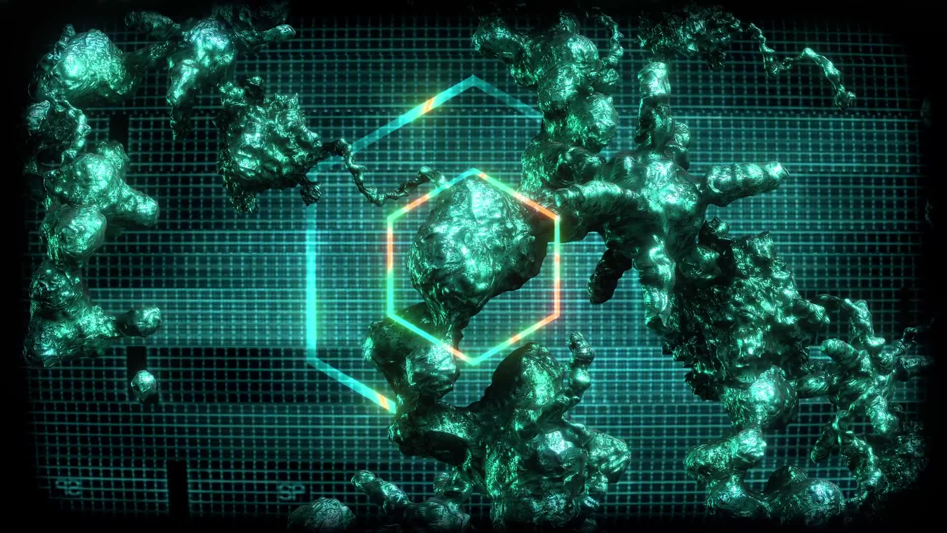 Digital Cellular Biology Glitch Screen