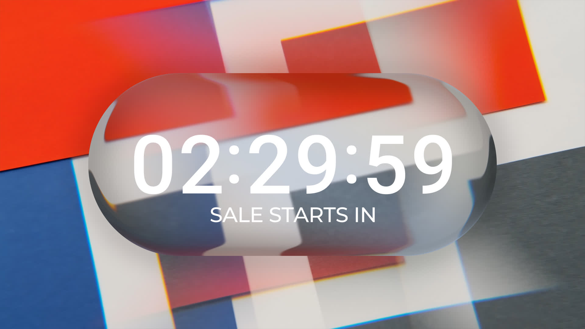 Digital Countdown Timer Liquid Glass