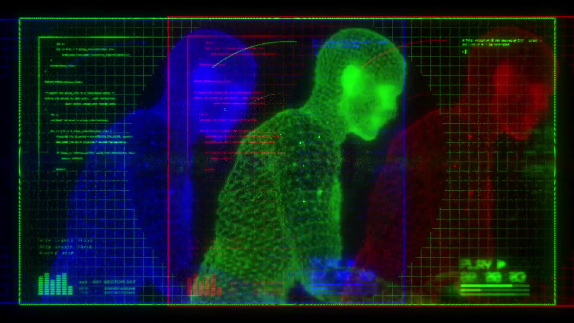 Digital Figure Running RGB Data Screen