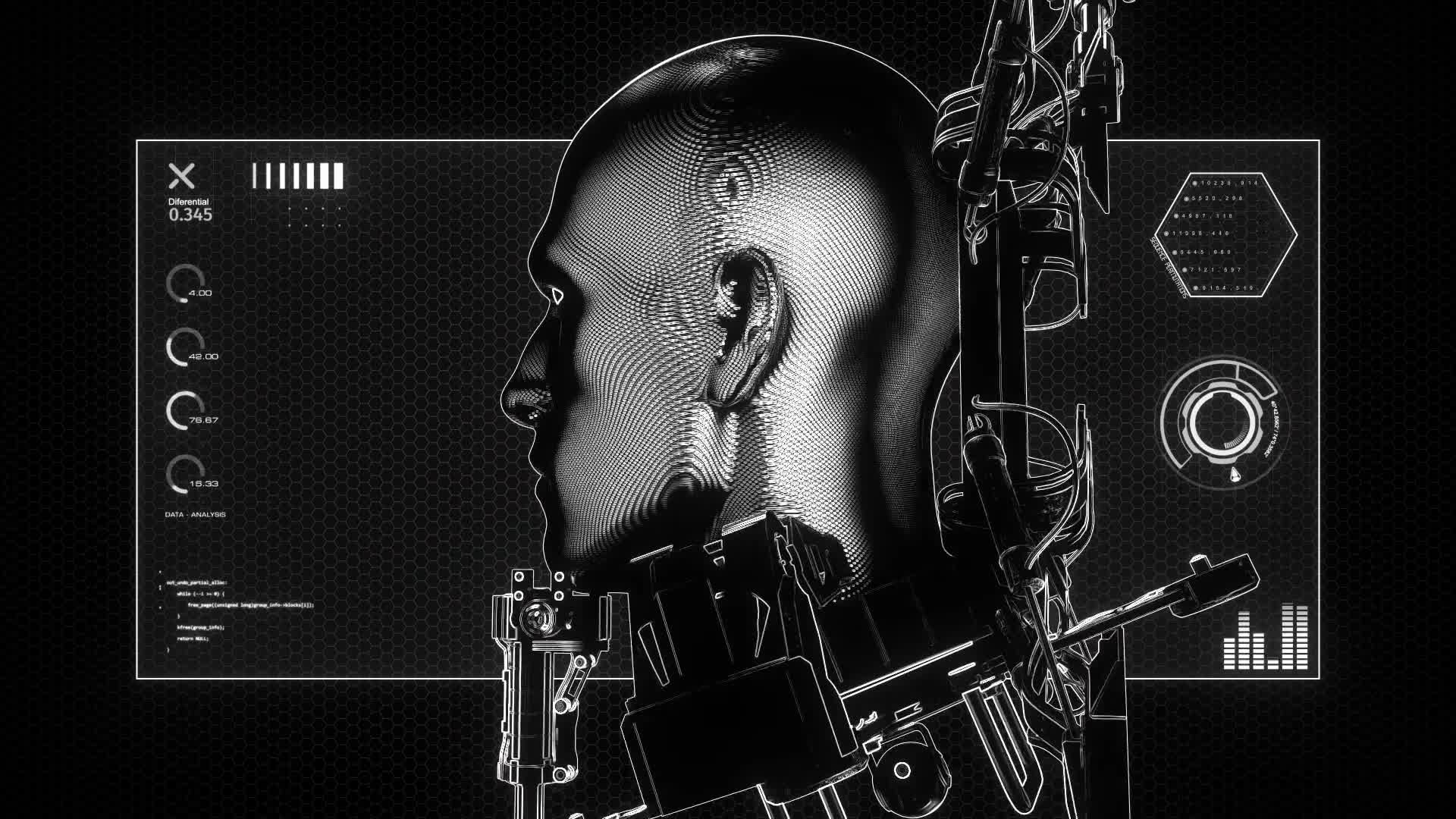 Digital Robotic Head Data Screen