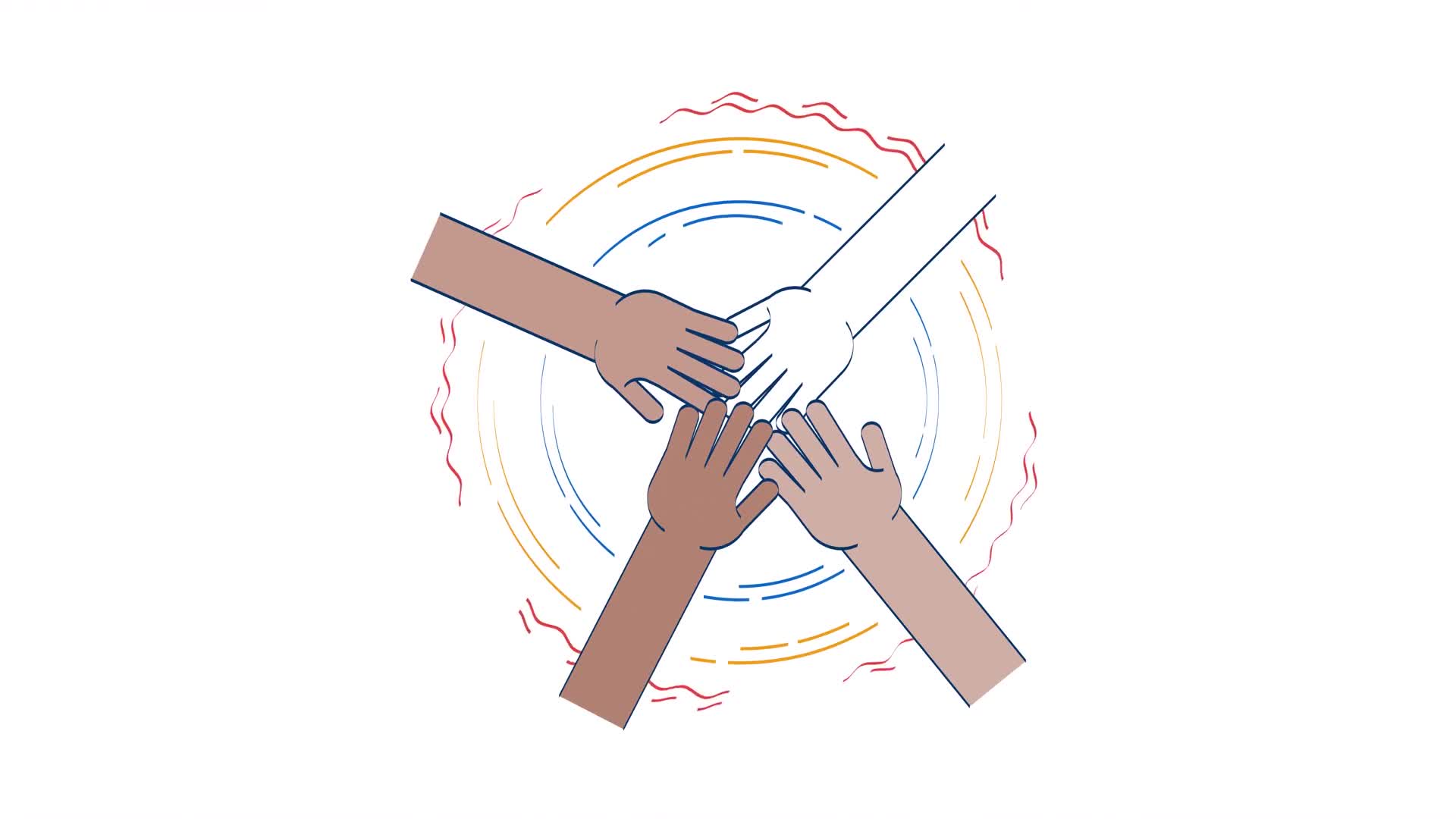 Diverse Hands In Unity Circle