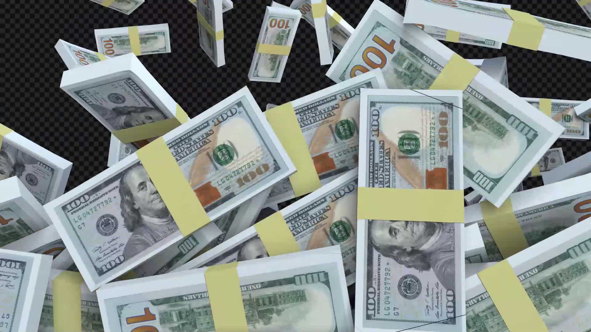 Dollar Bundle Falling From Sky