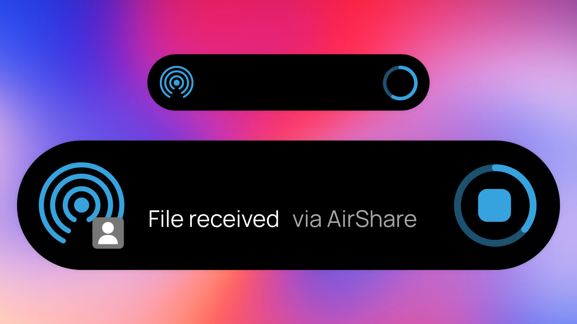 Dynamic Island Airdrop Status Indicator