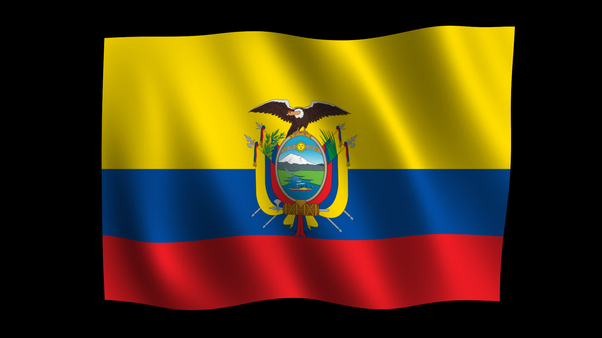 Ecuador Flag Waving Animation