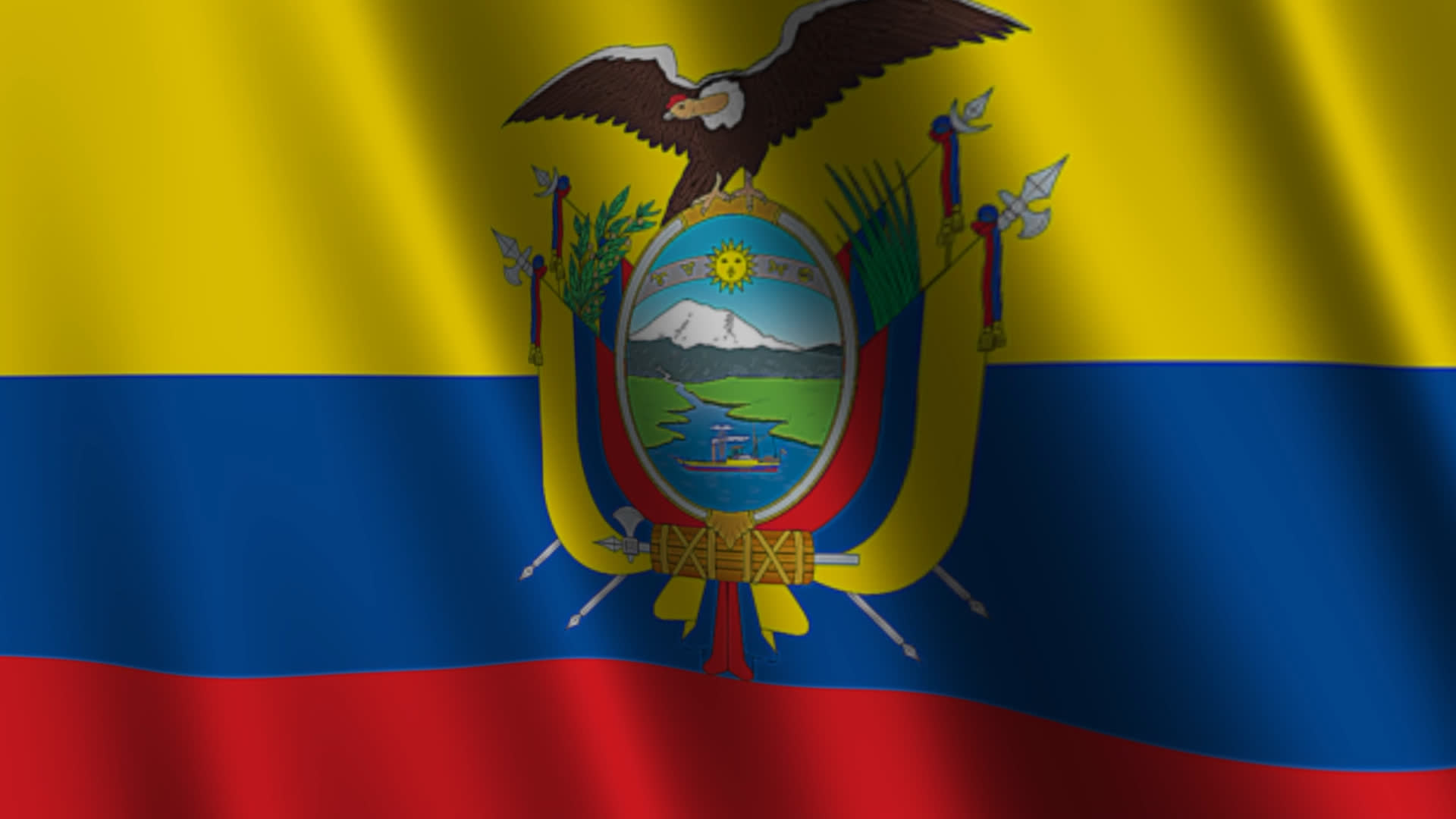 Ecuador Union Jack Flag Waving