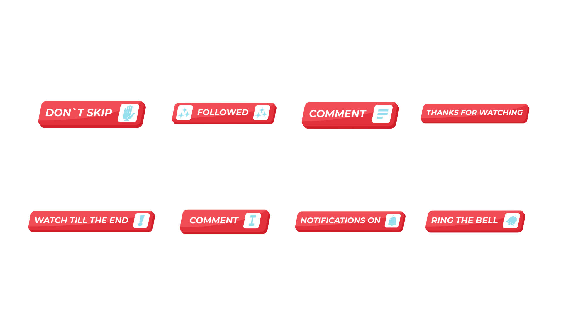 Engagement CTA Isometric UI Buttons Animation Pack