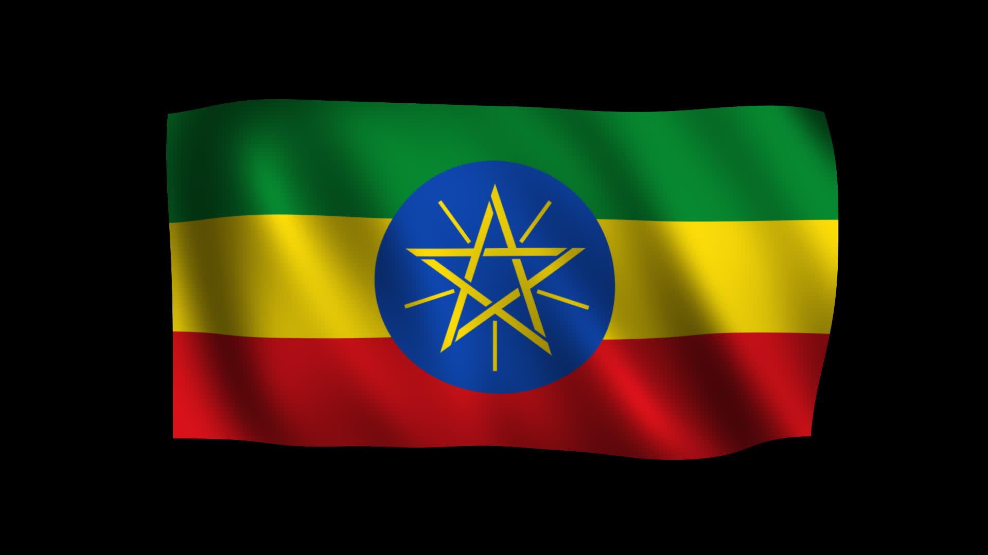 Ethiopia Flag Waving Animation