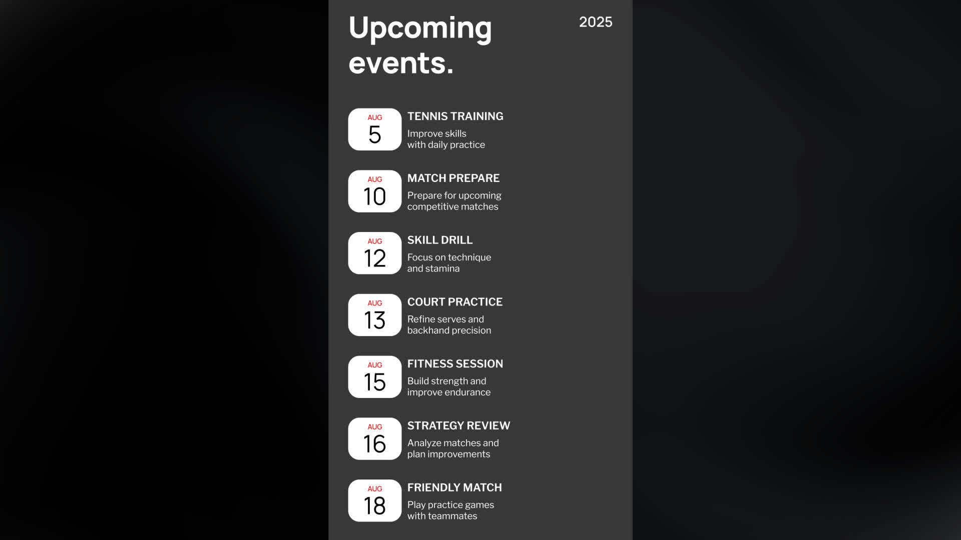 Event Calendar List With Date Badges