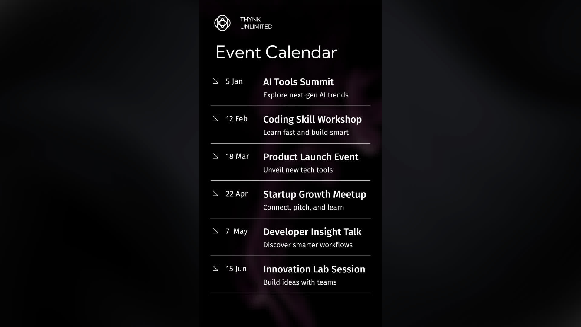 Event Planner Interface Animation