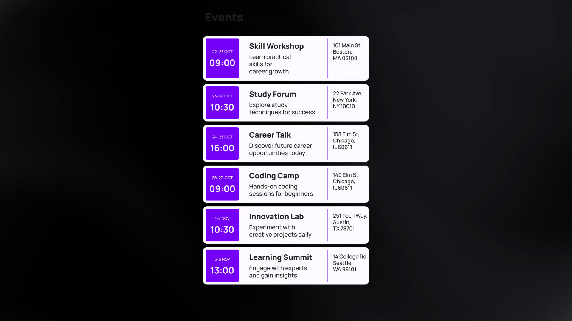 Event Reminder Calendar Screen Animation