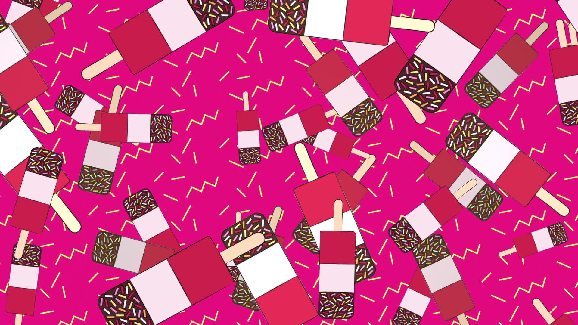 Fab Ice Lollies On Pink Background