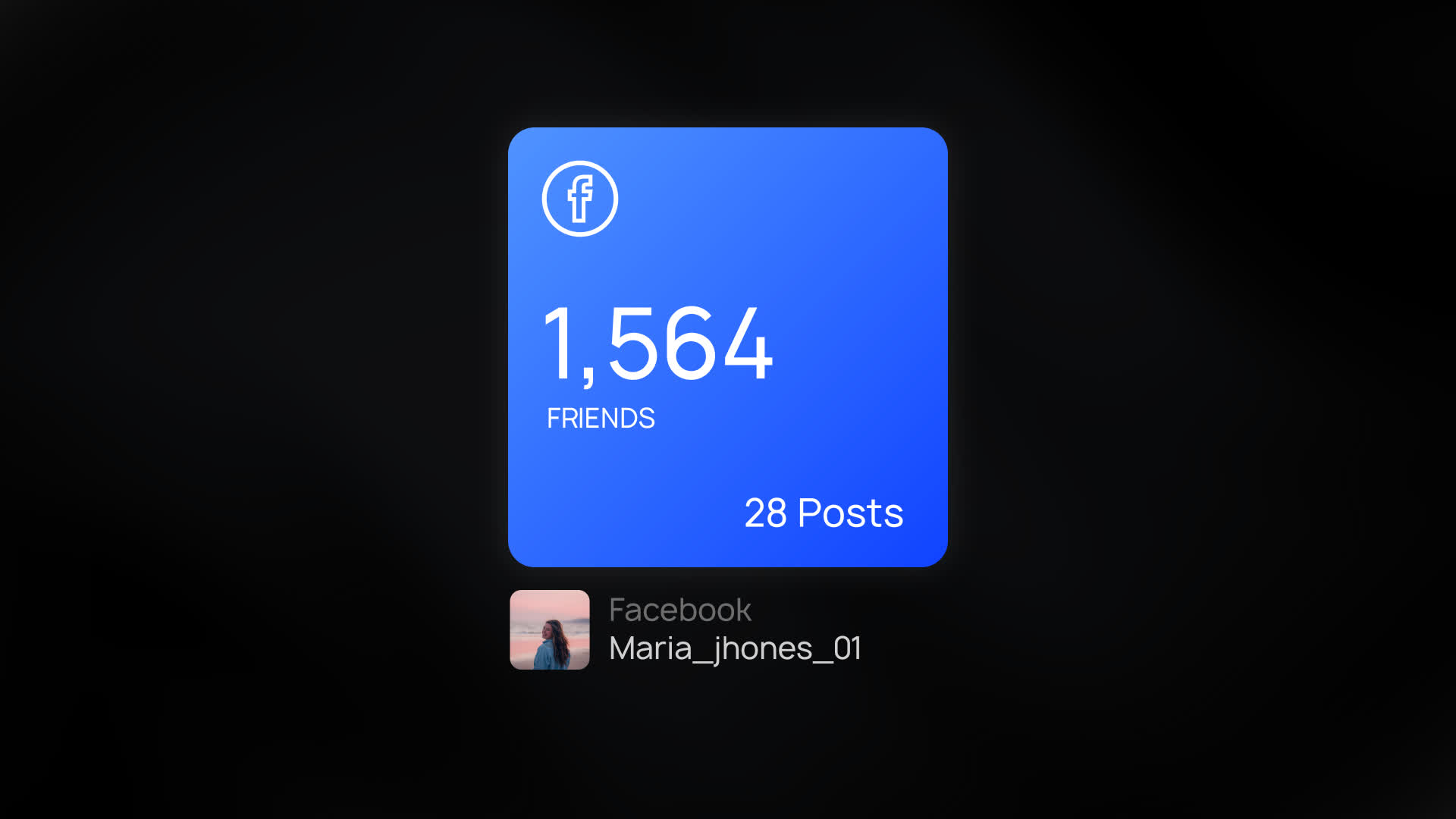 Facebook Counter Card With Friends And Posts