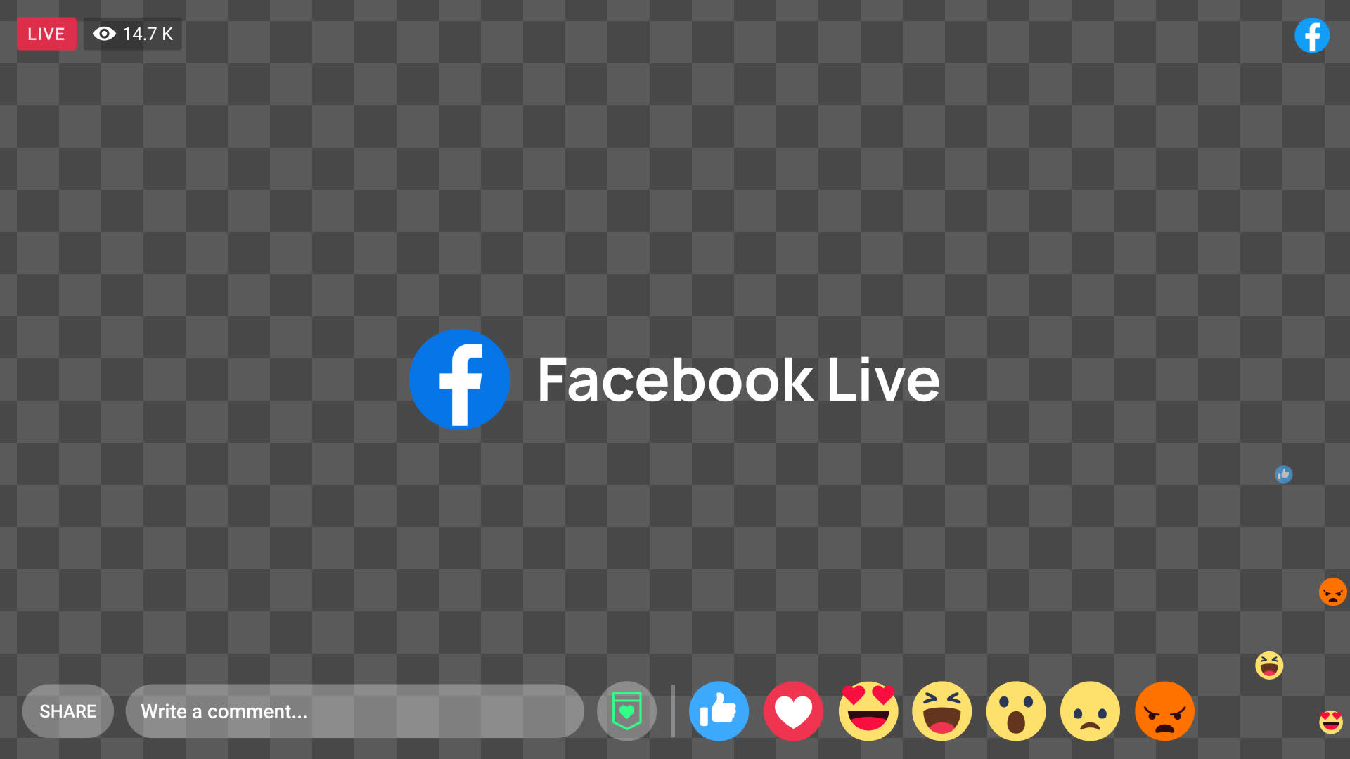 Facebook Live Bottom Emoji Reactions Overlay