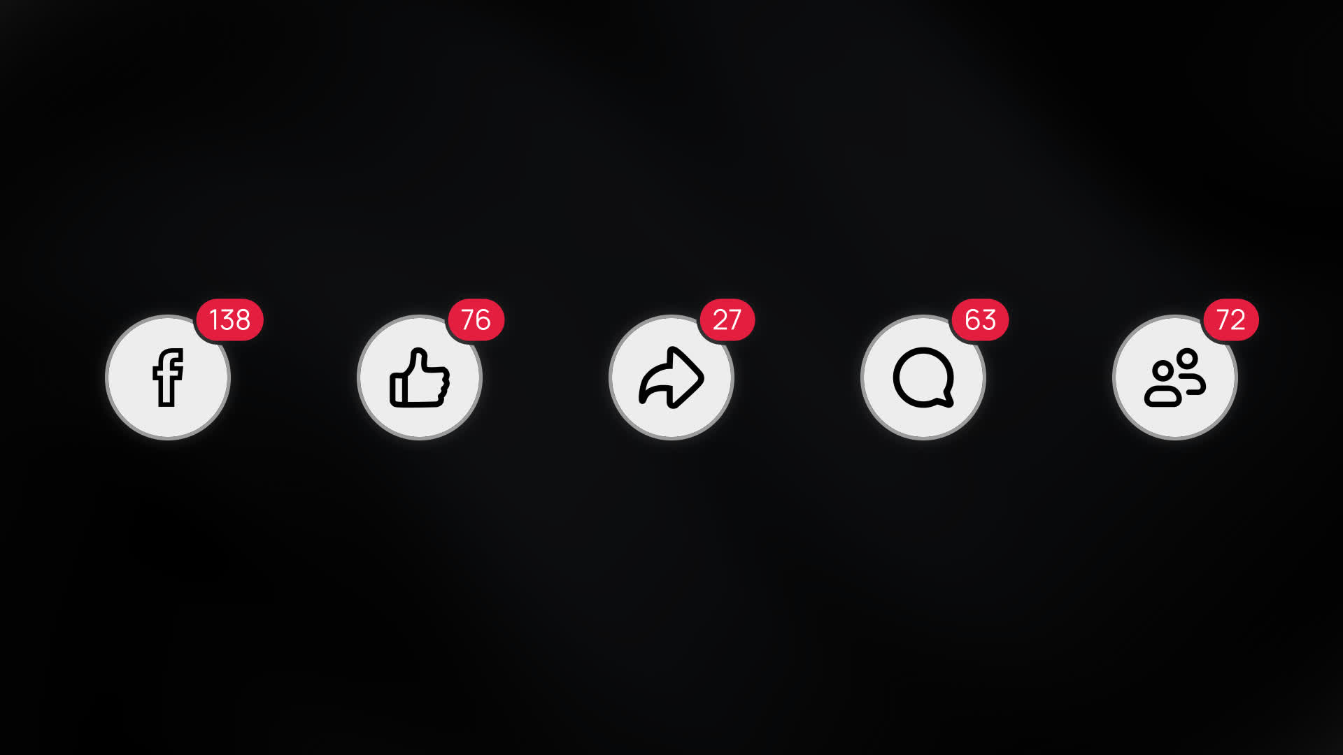 Facebook Notification Rounded Icons Animation