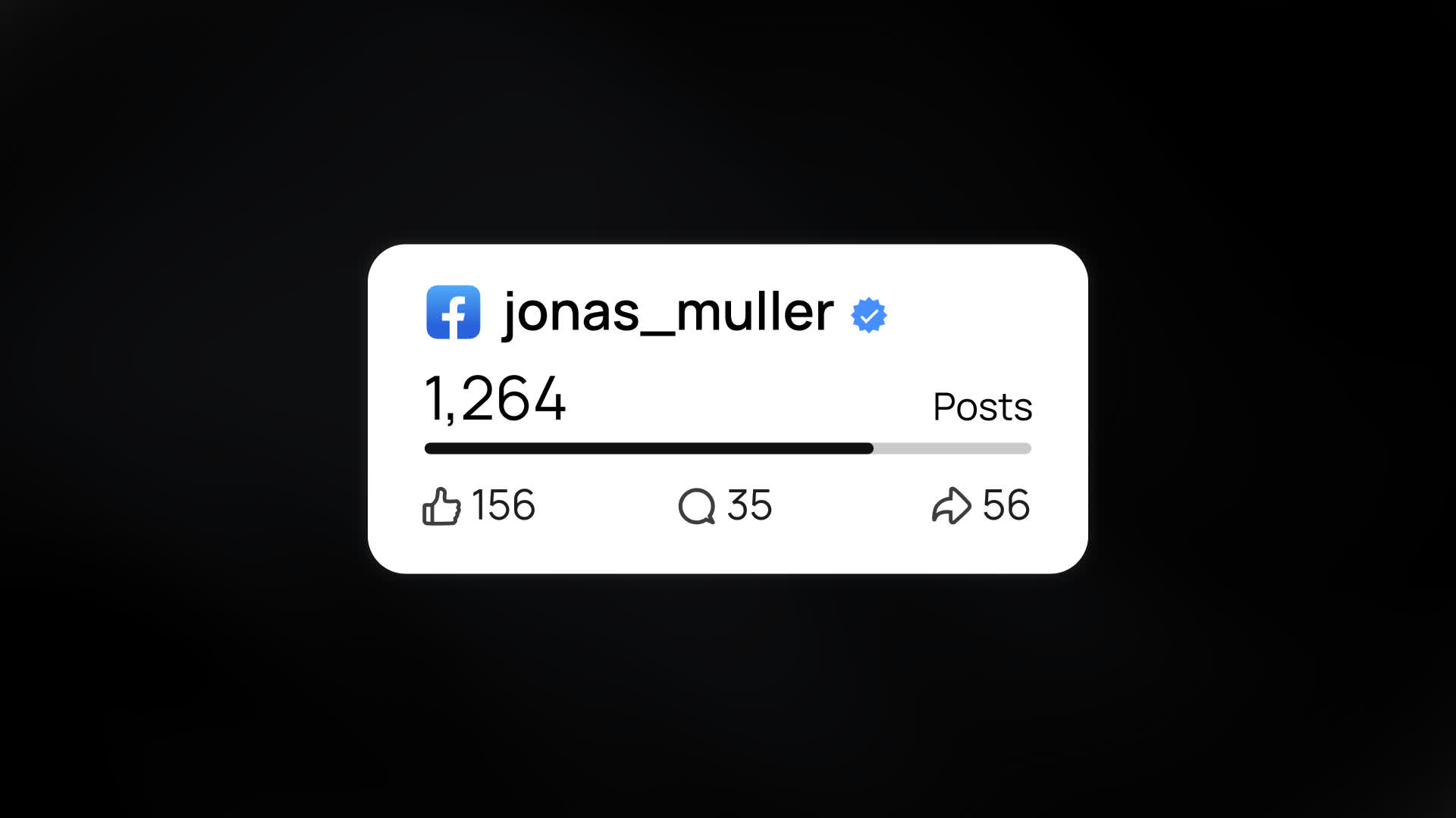Facebook Post Counter Bar With Progress Slider