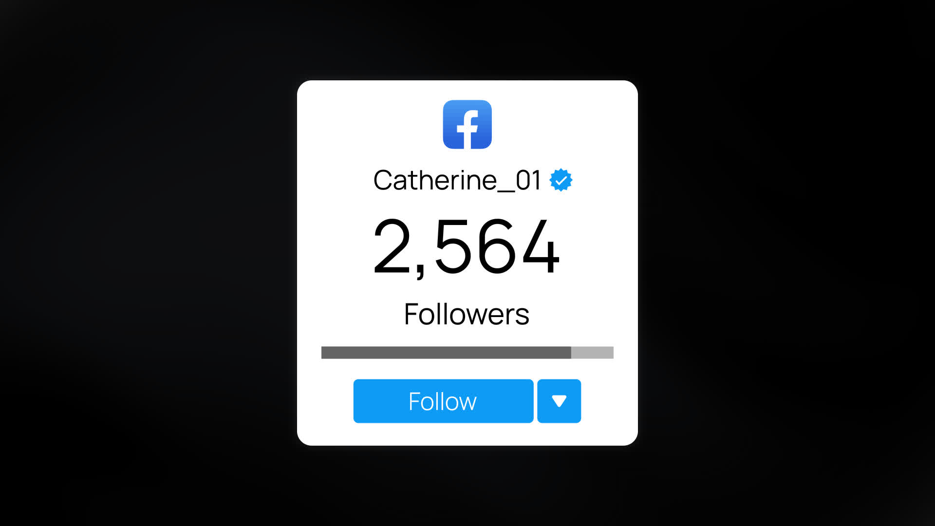 Facebook Profile Follower Counter Bar Animation
