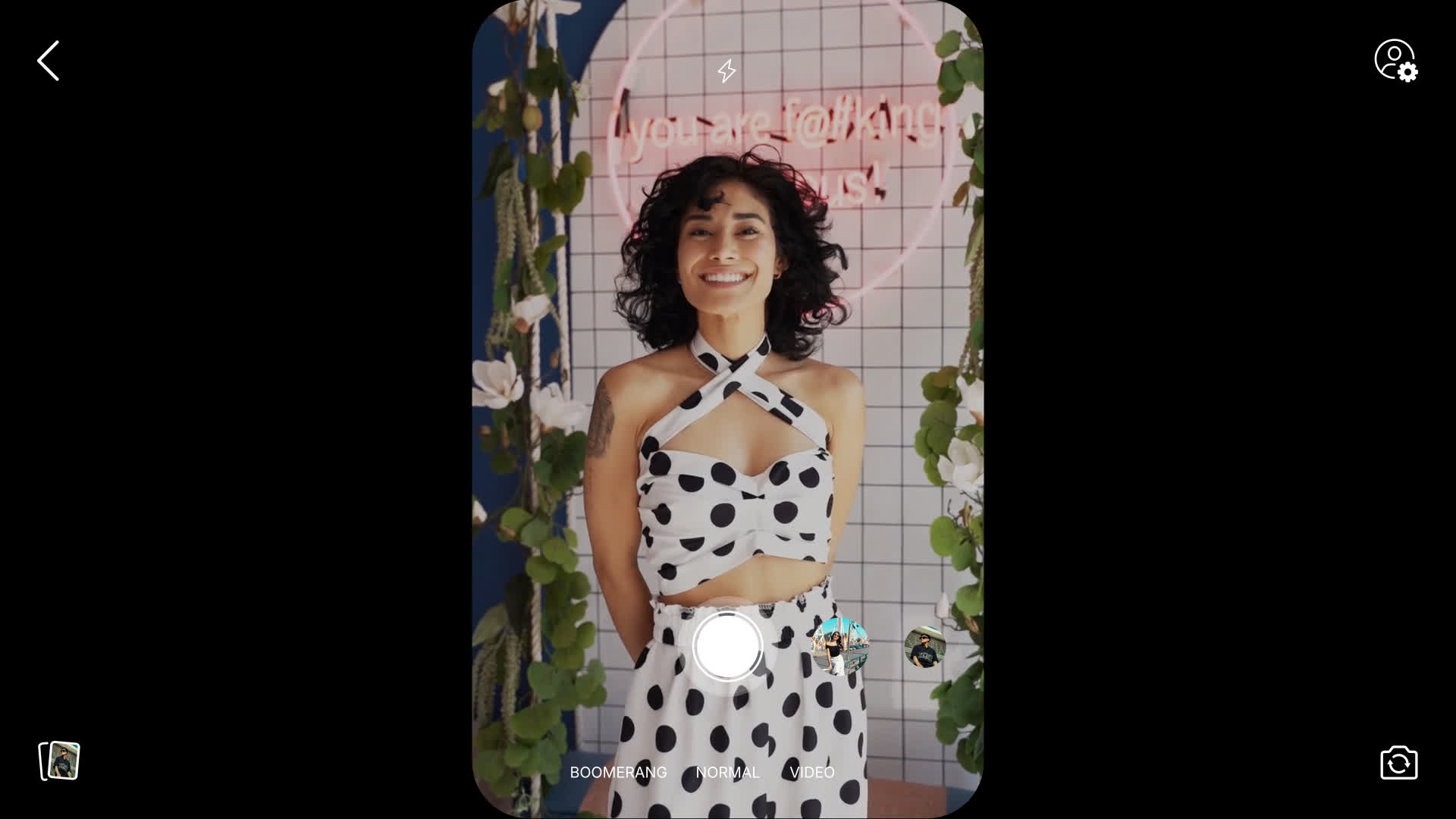 Facebook Story Photo Capturing Screen