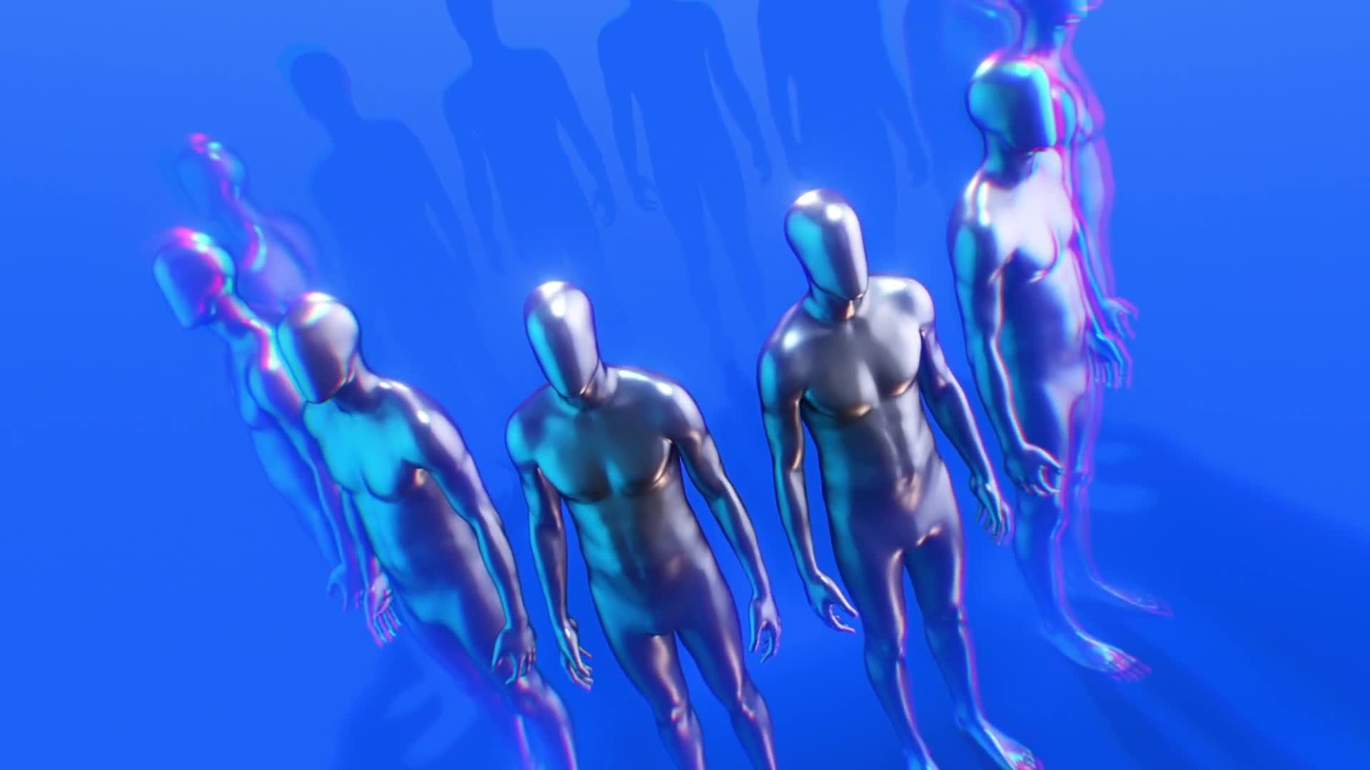 Faceless Clones Stood In A Circle