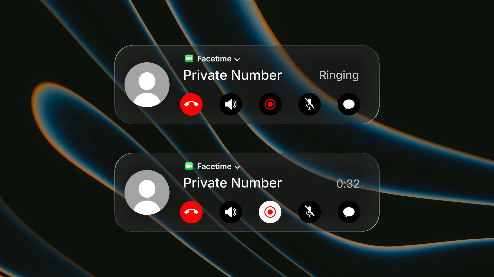 Facetime Outgoing Call Screen Popup UI