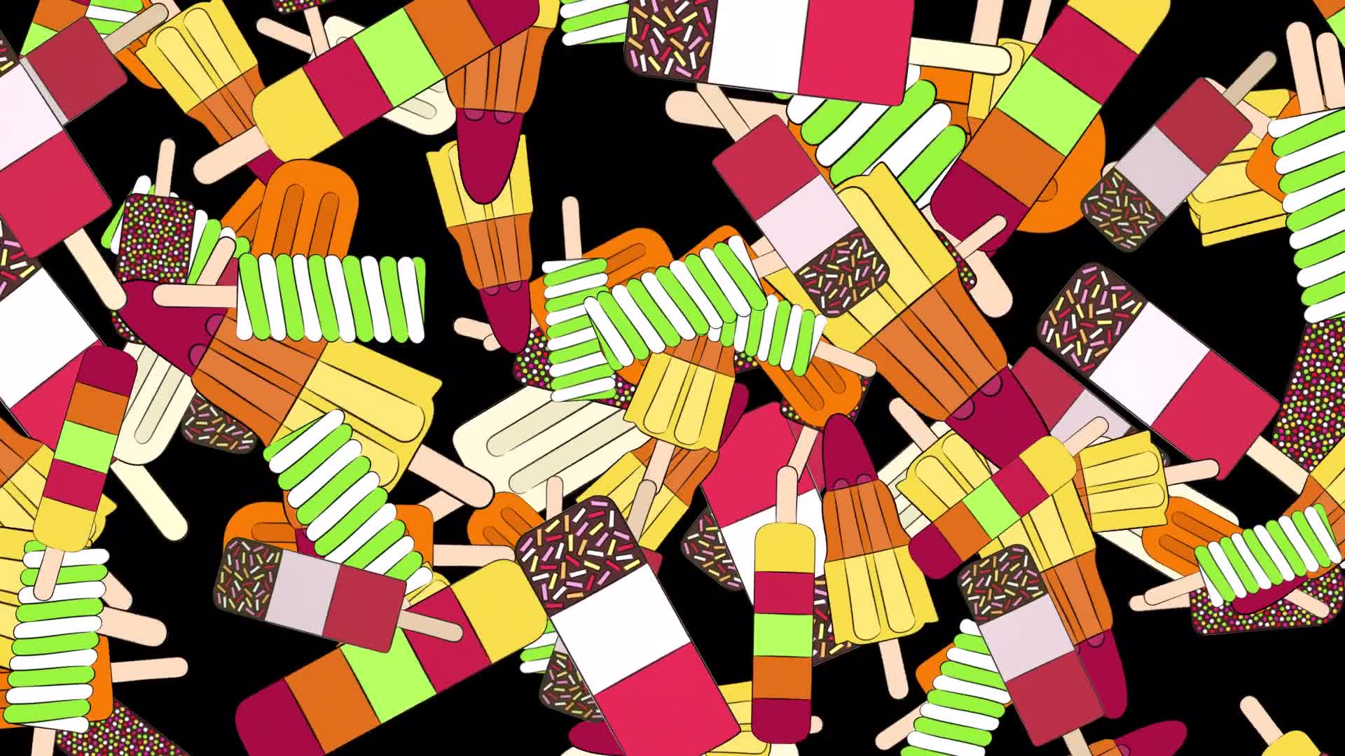 Falling Summer Ice Lollies On Alpha