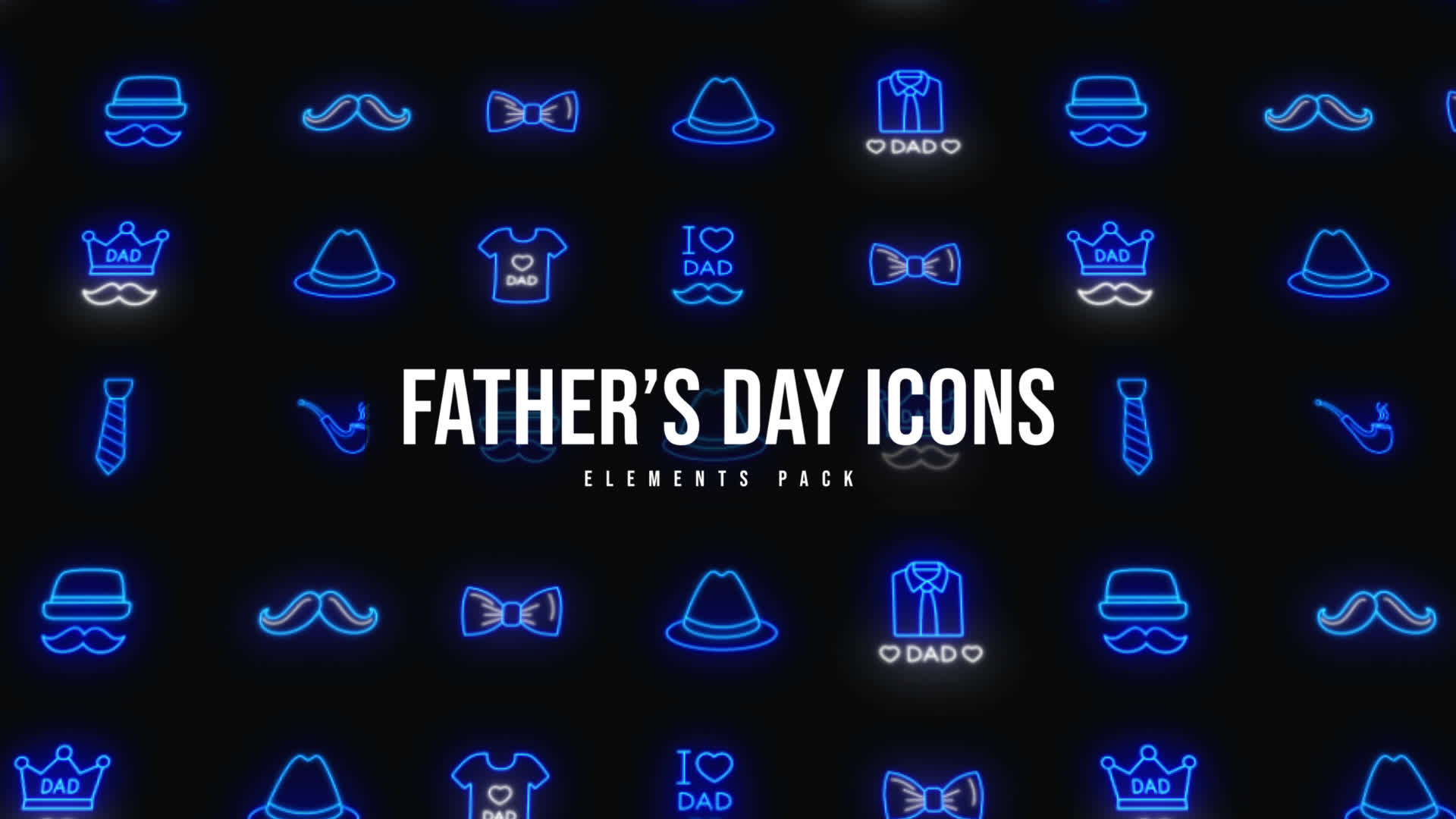 Fathers Day Neon Icons