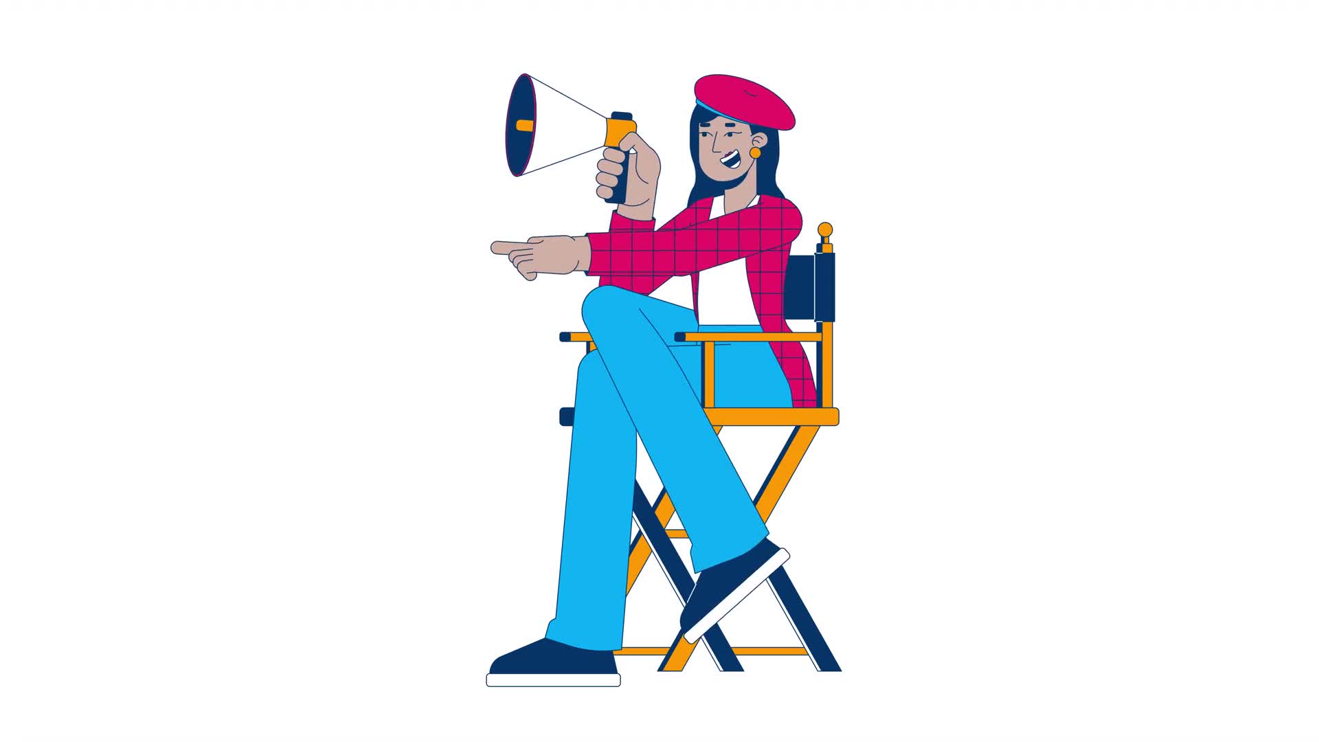 Female Film Director On Chair