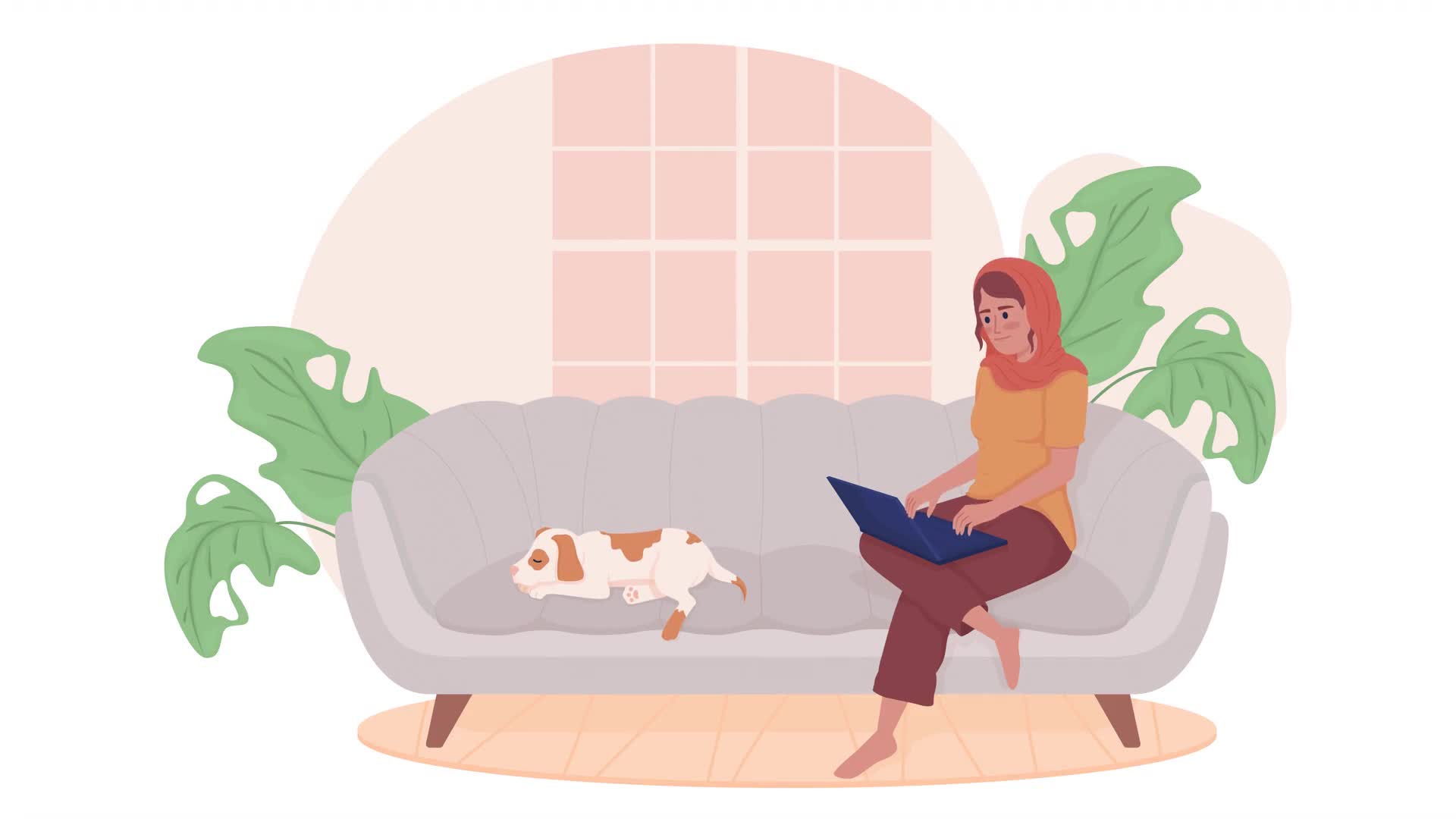 Female Freelancer With Pet