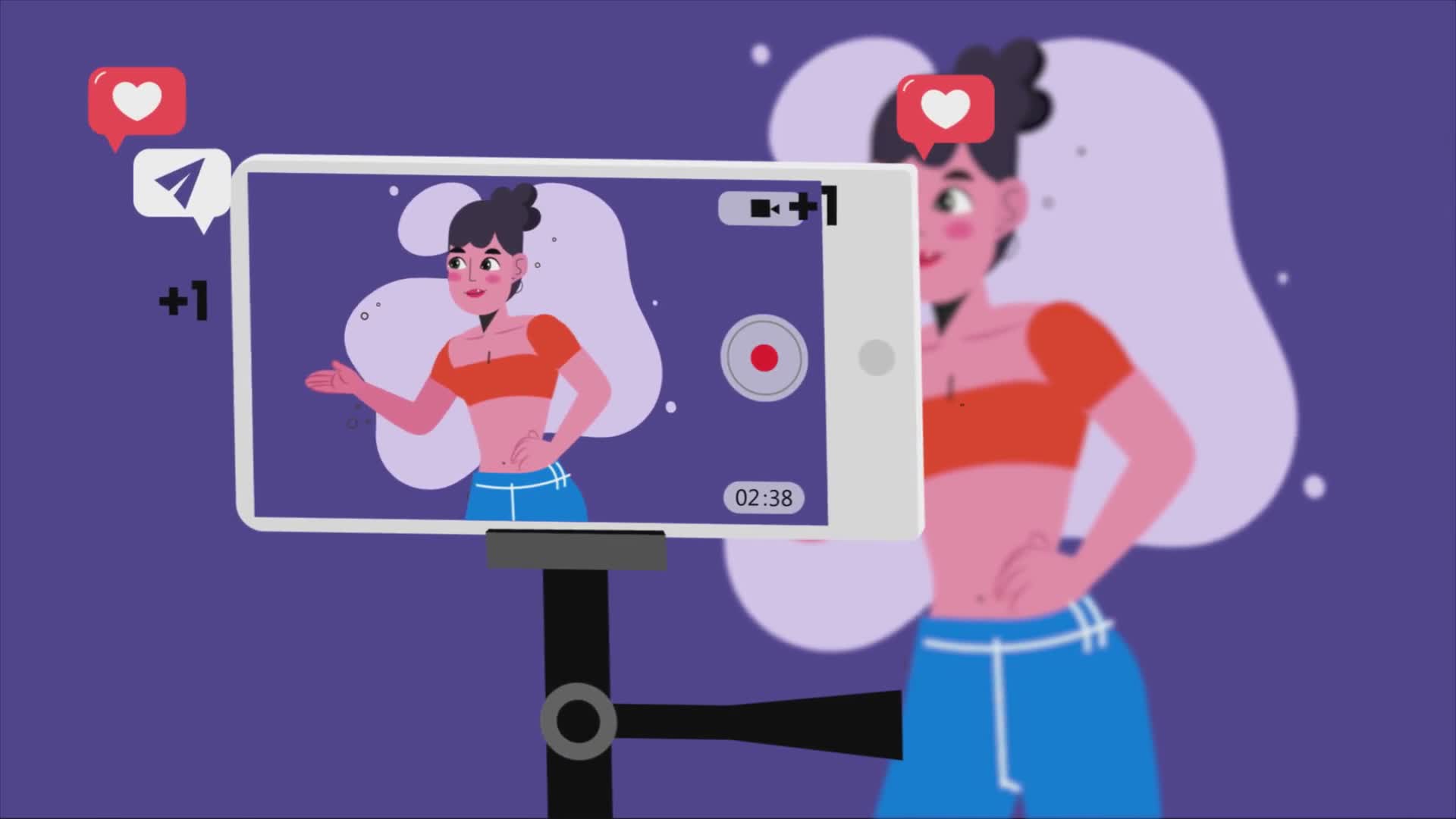 Female Influencer Streaming Live On Social Networks