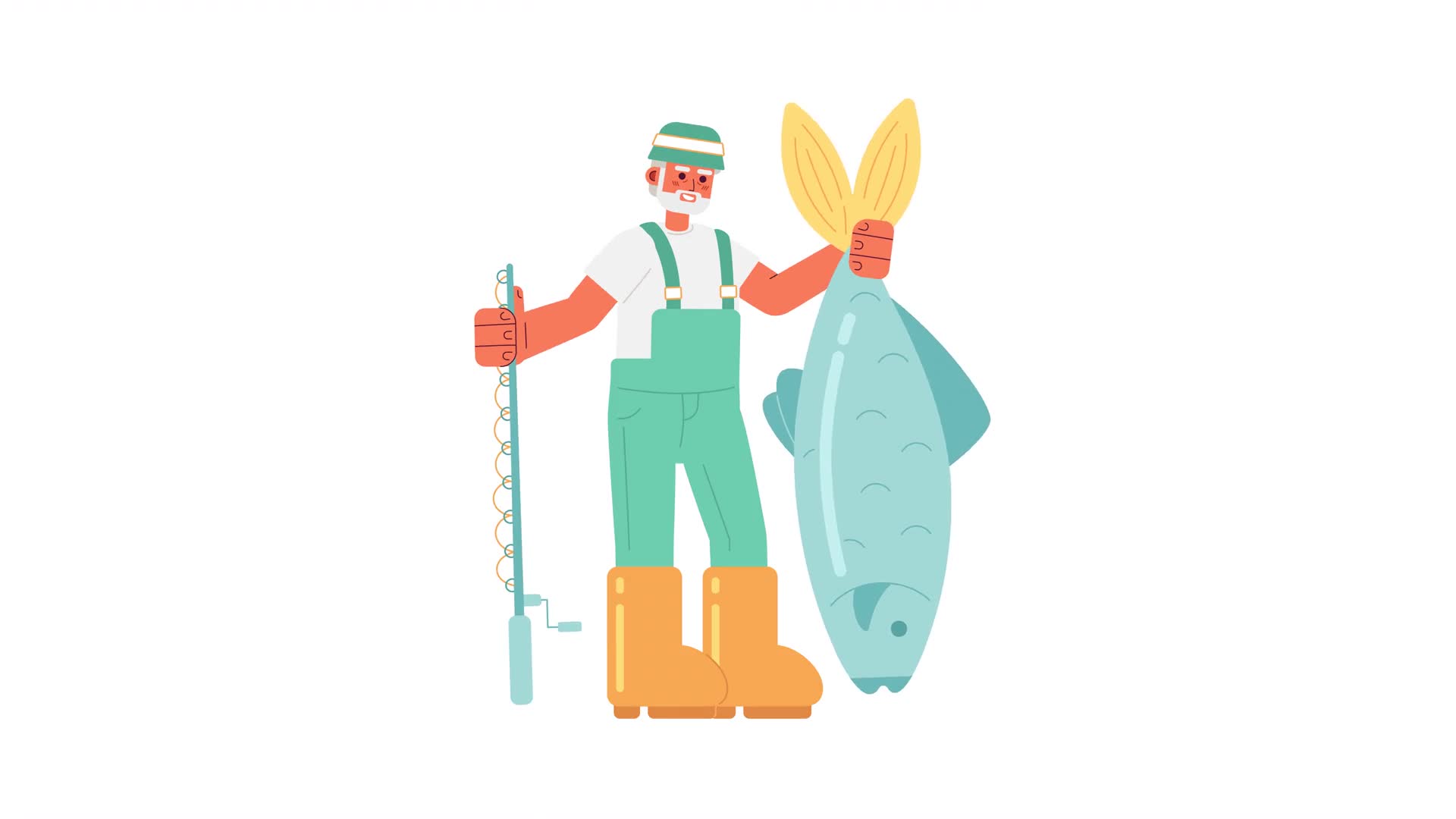 Fisherman And Catch On Alpha