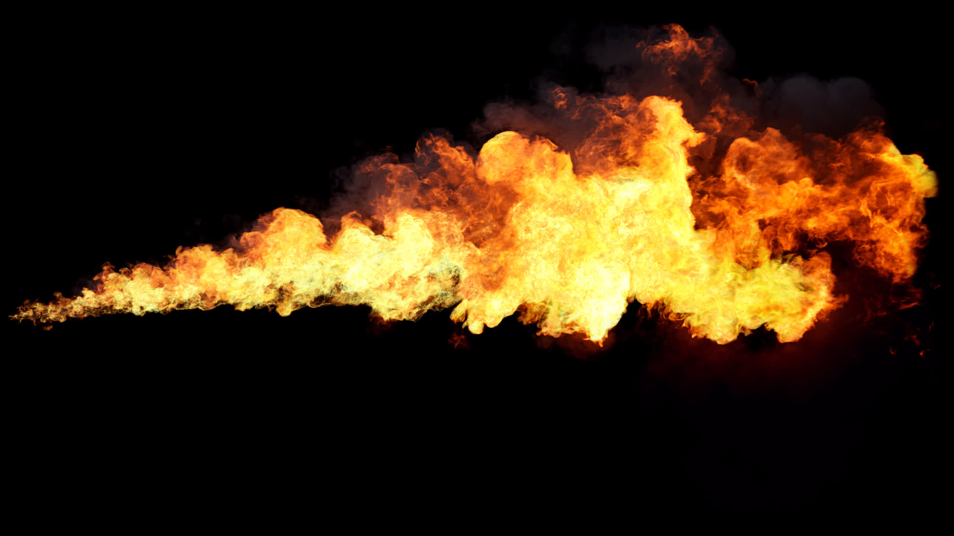 Flamethrower Fire Stream On Alpha