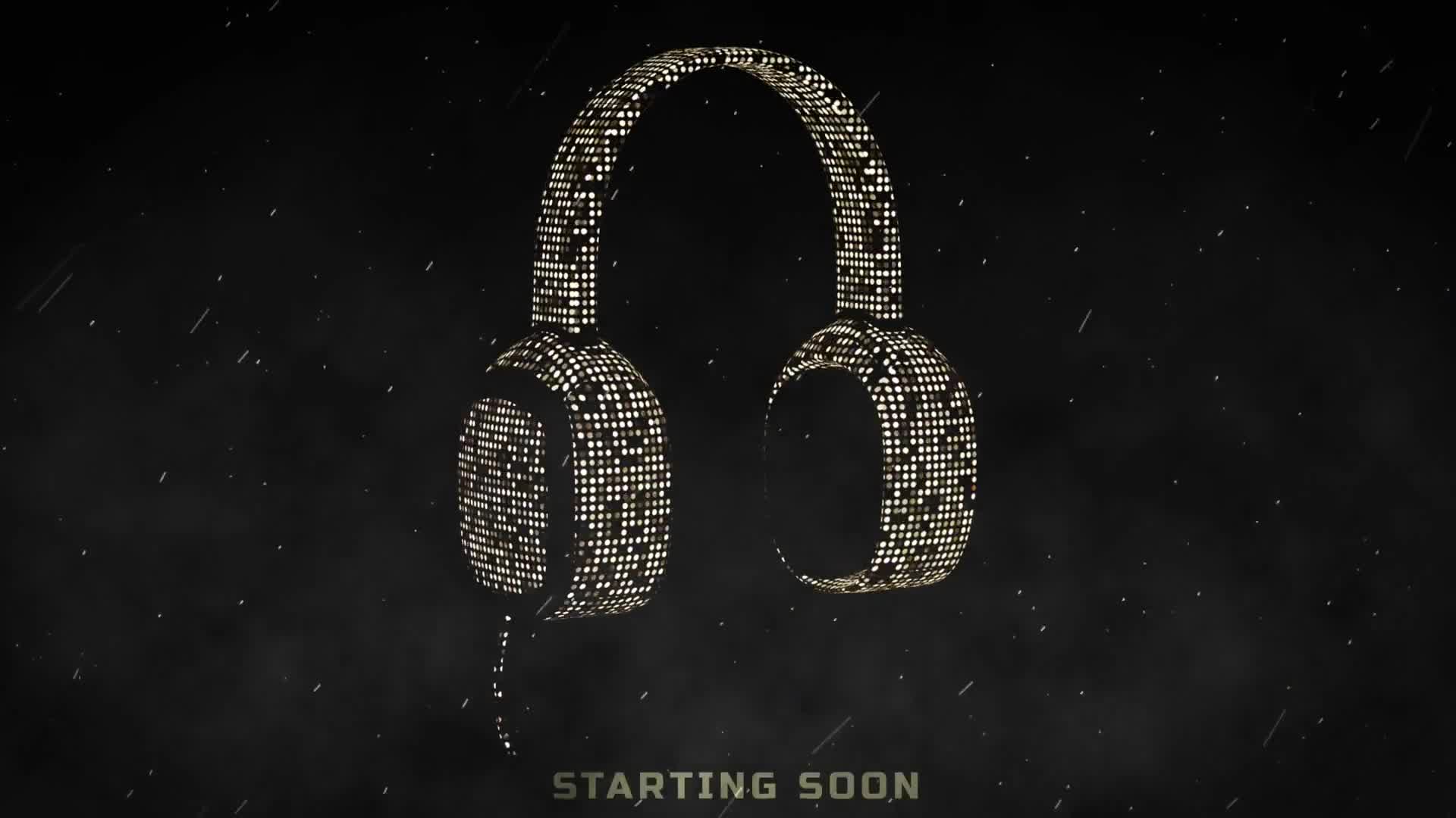 Flashing Headphones On Black Loop