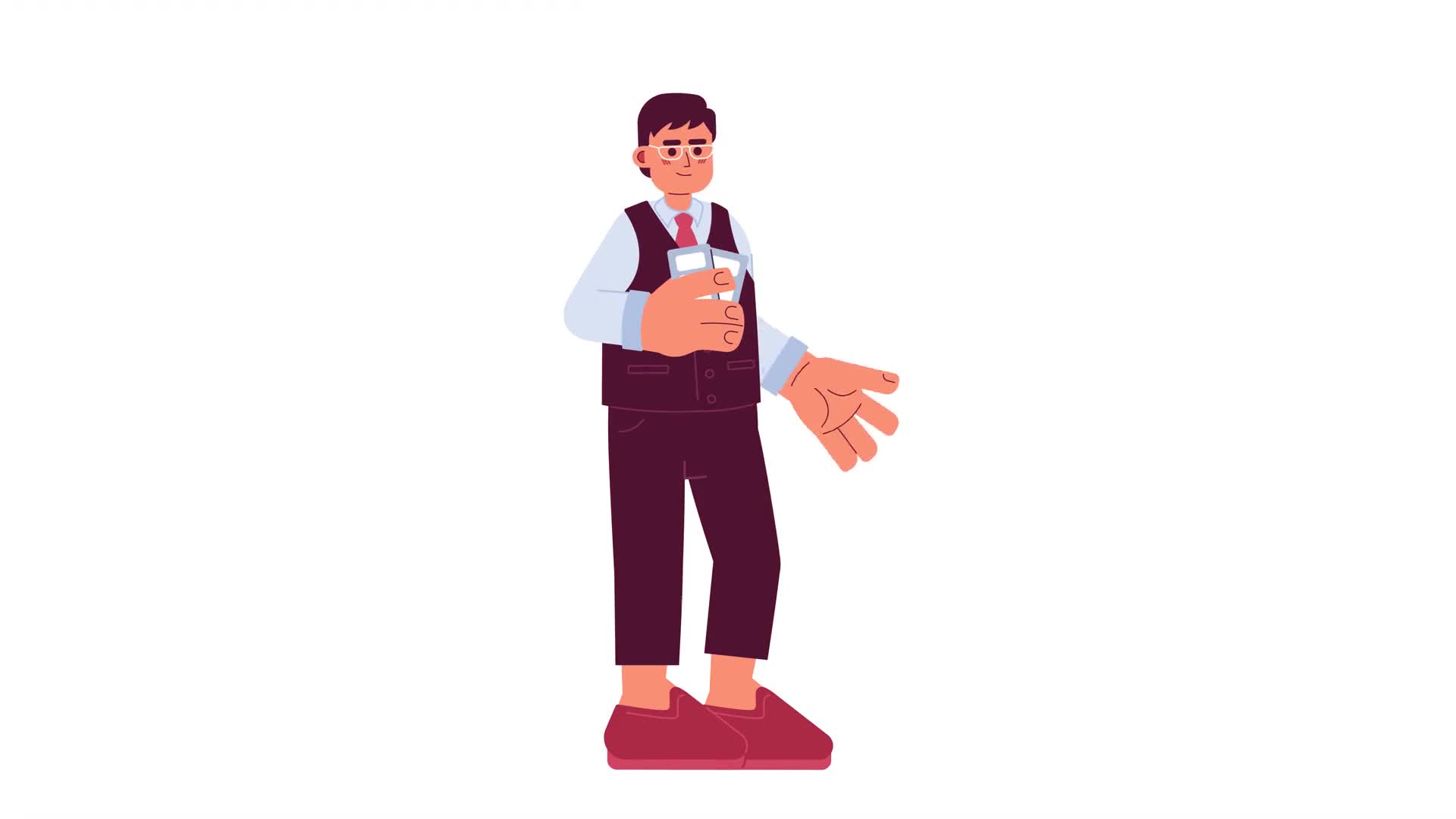 Flight Attendant Male Cartoon Animation