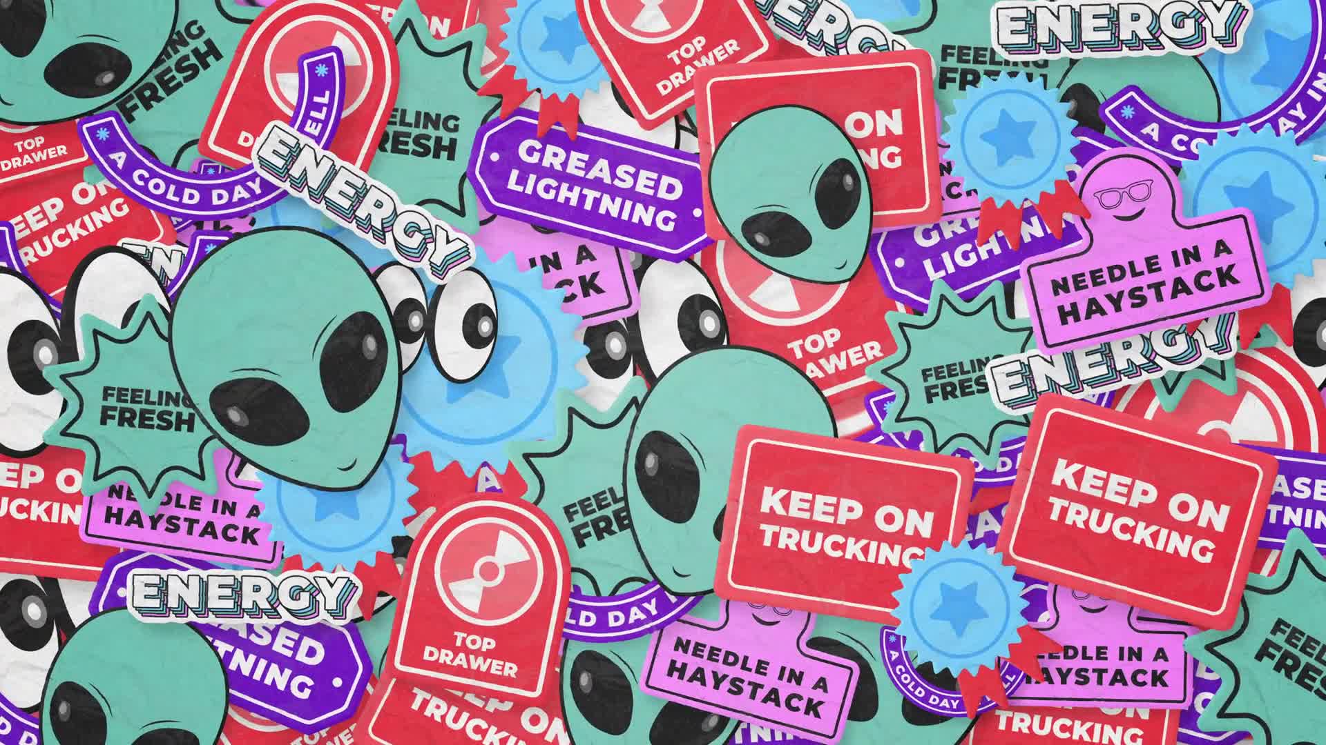 Floating Cartoon Stickers Background