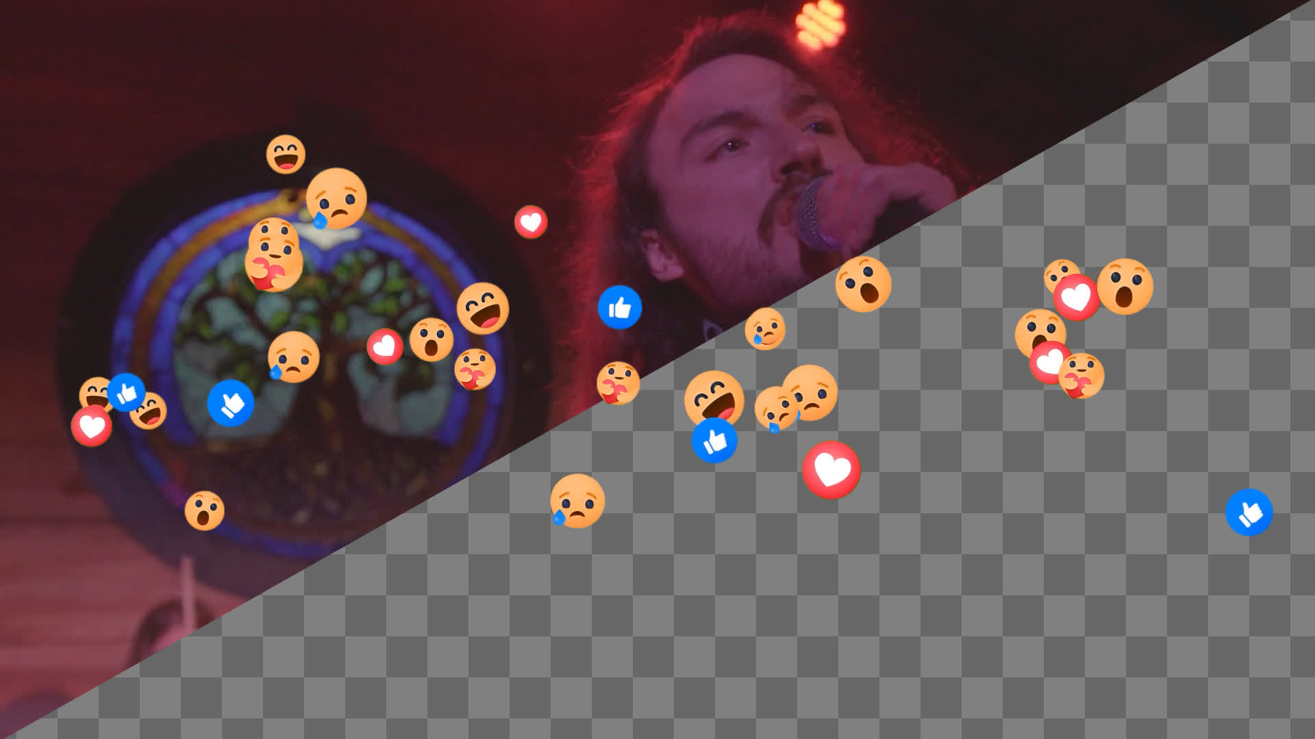 Floating Facebook Emojis Overlay
