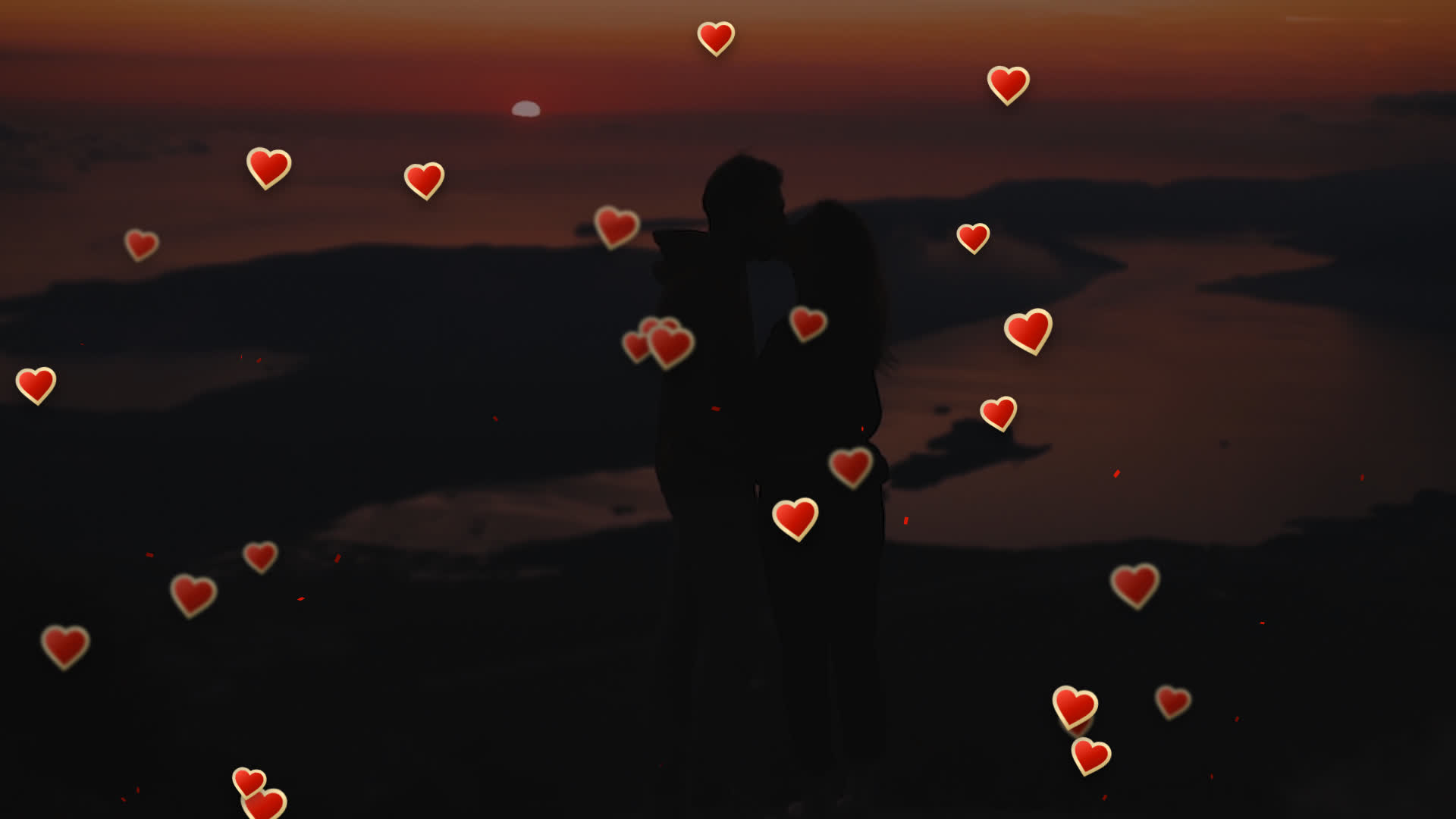 Floating Heart Particles