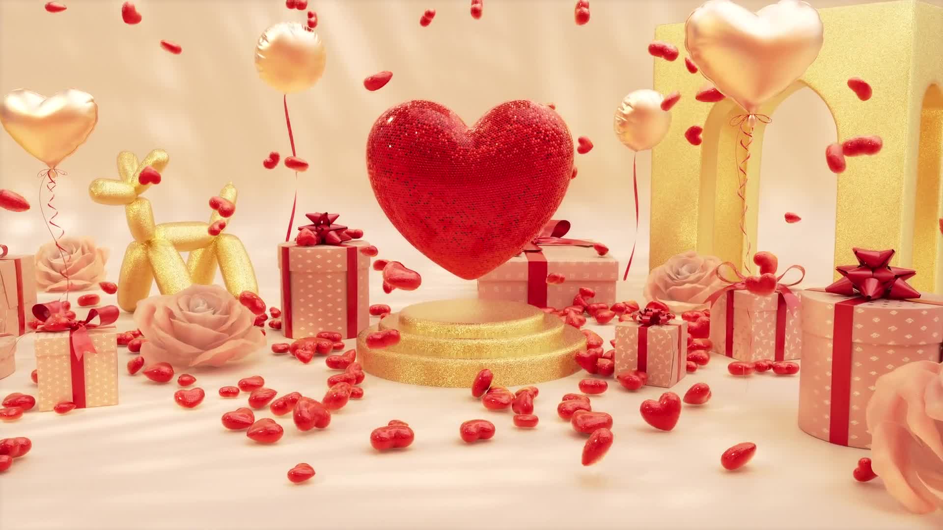 Floating Hearts Valentine Background