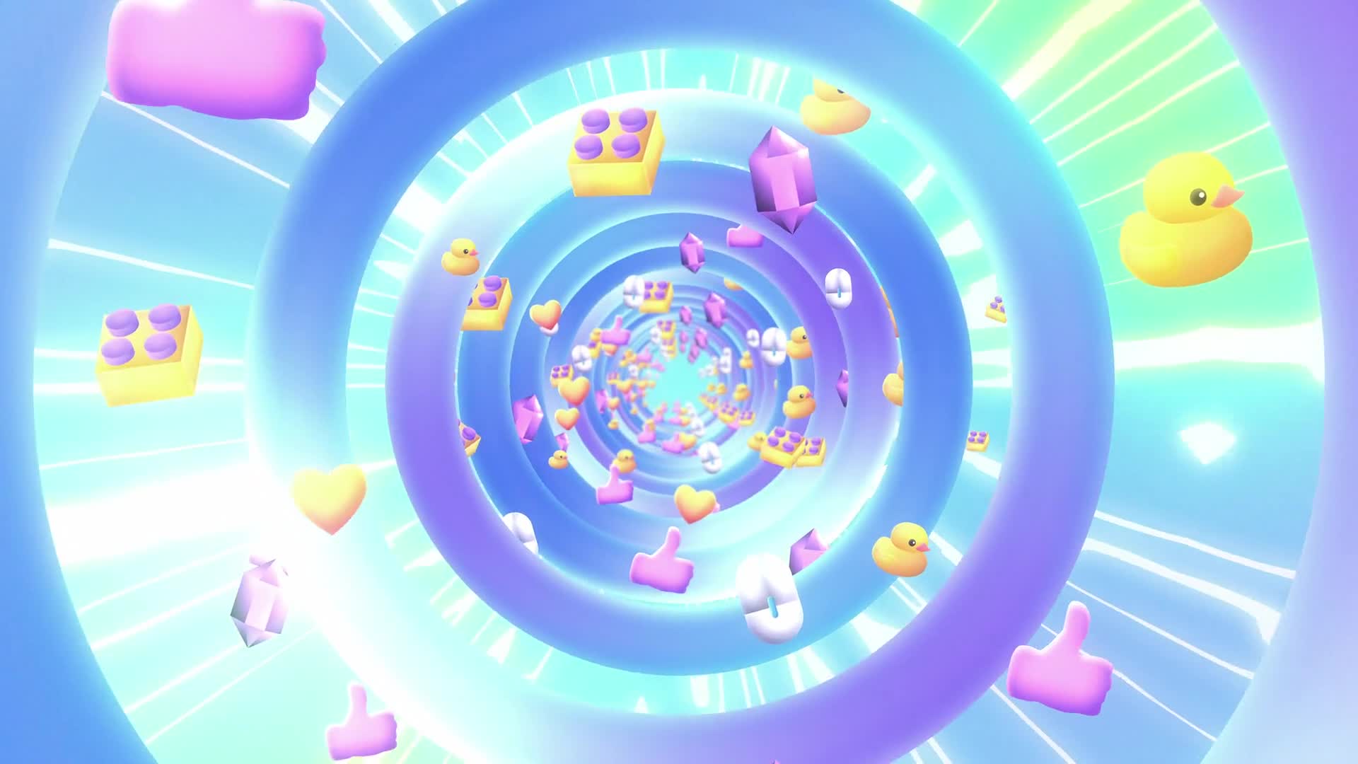 Floating Icons In Fun Tunnel